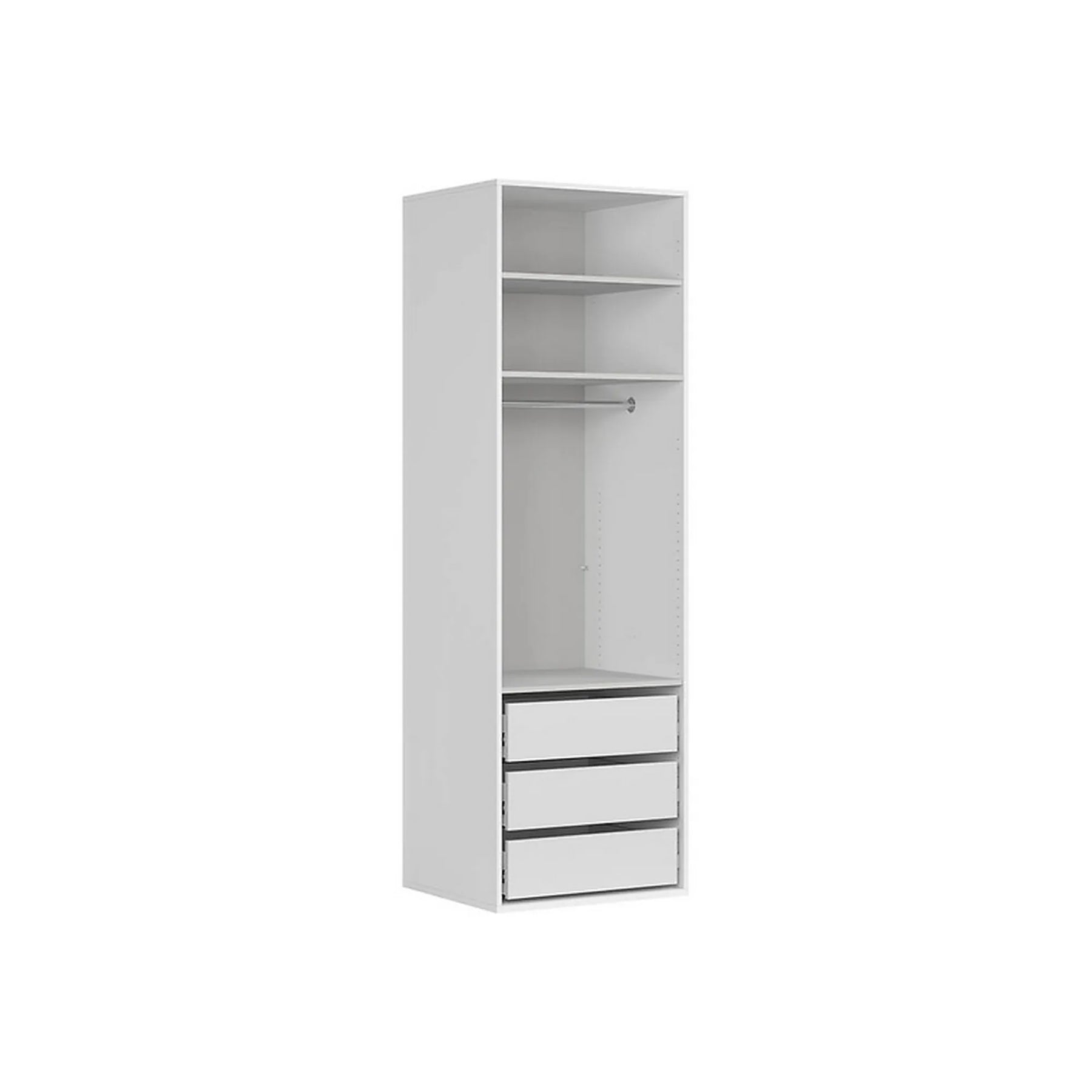 Dulap FLEX, alb, PAL, cu 2 usi si oglinda, 75x66x240 cm