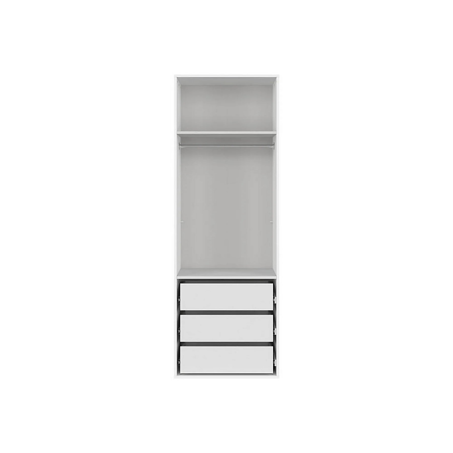Dulap FLEX, alb lucios, PAL, cu 2 usi, 75x66x218 cm
