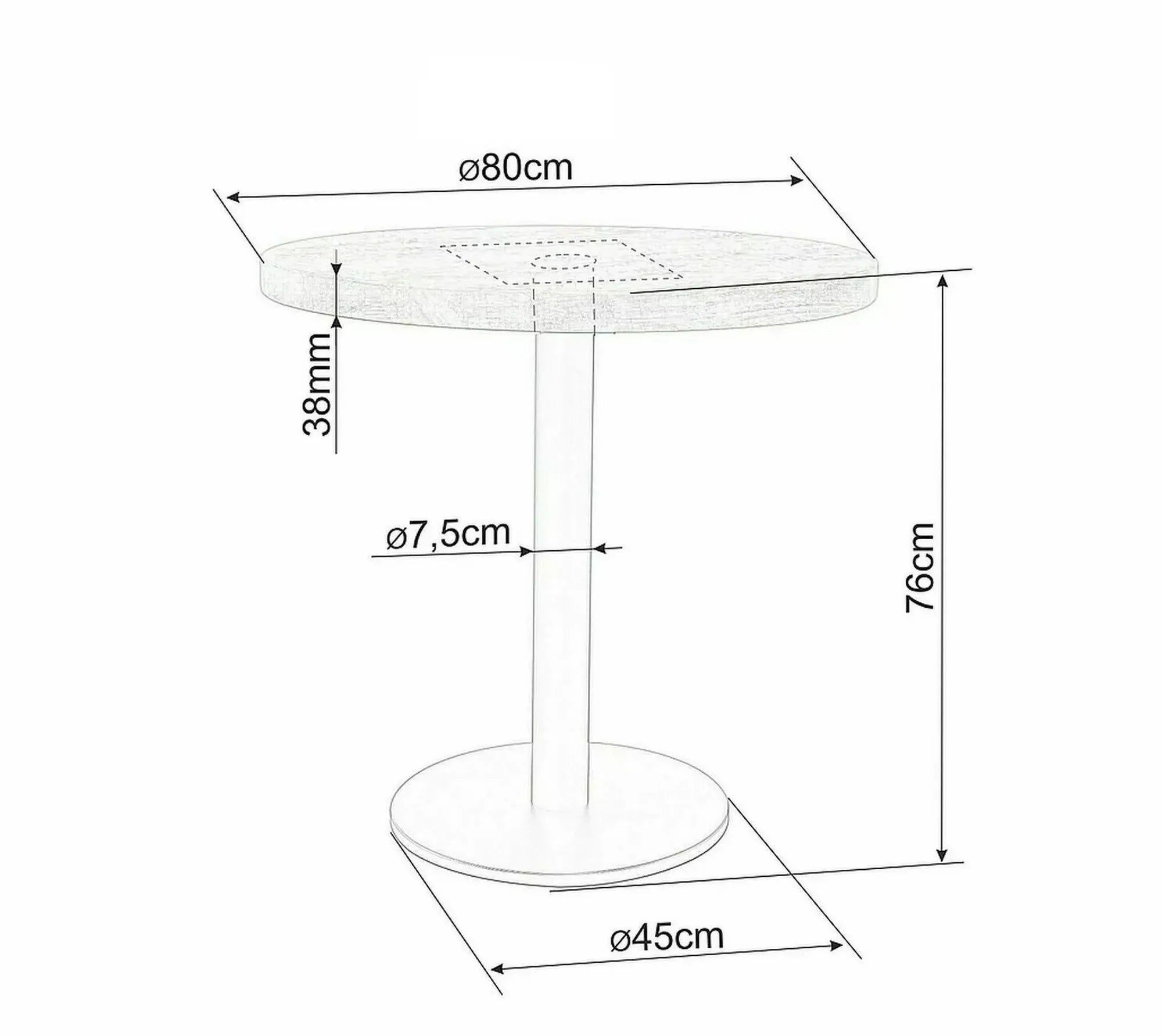 Masa bar DETROIT OCN-39305, stejar/negru