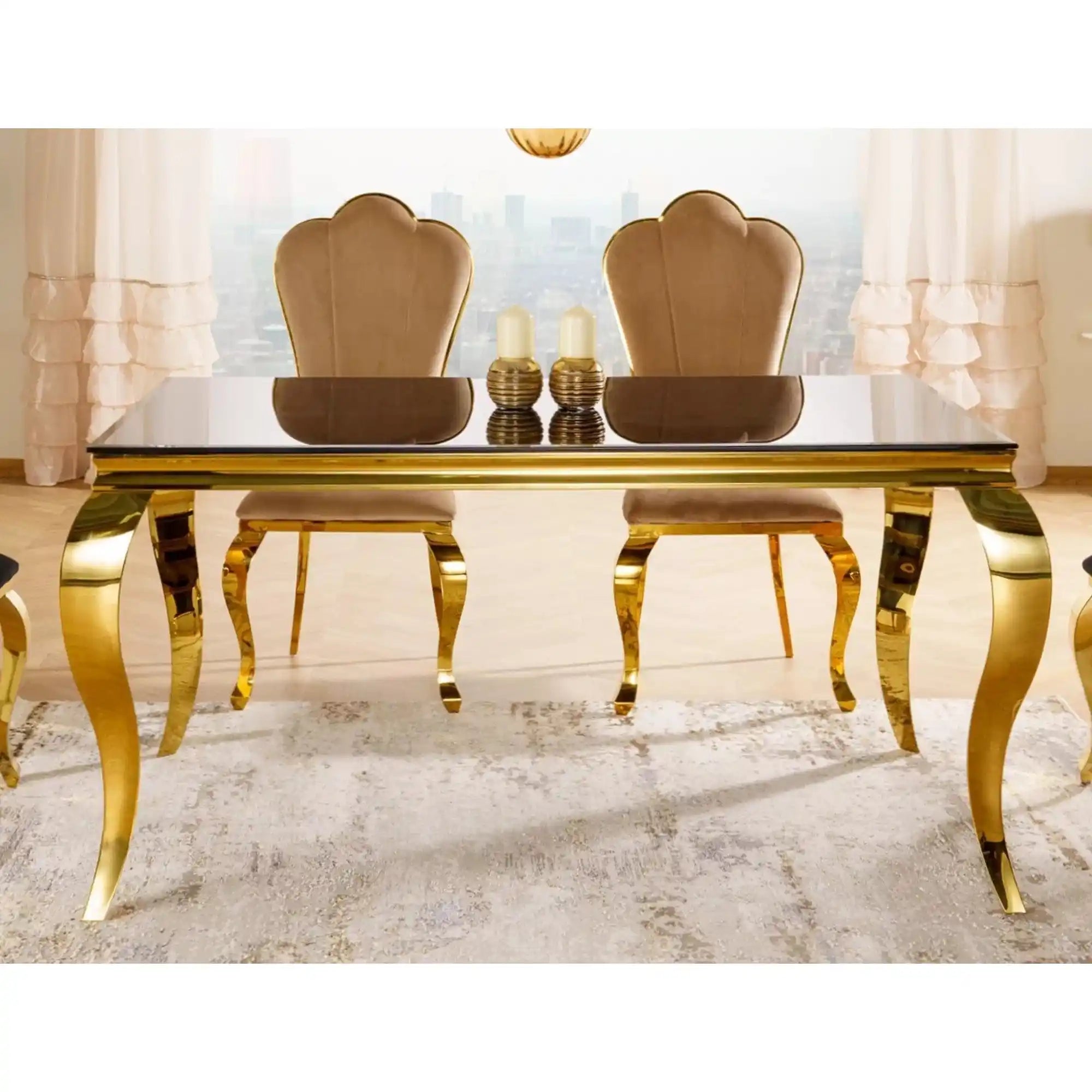 Masa DETROIT OCN-39316, negru/auriu