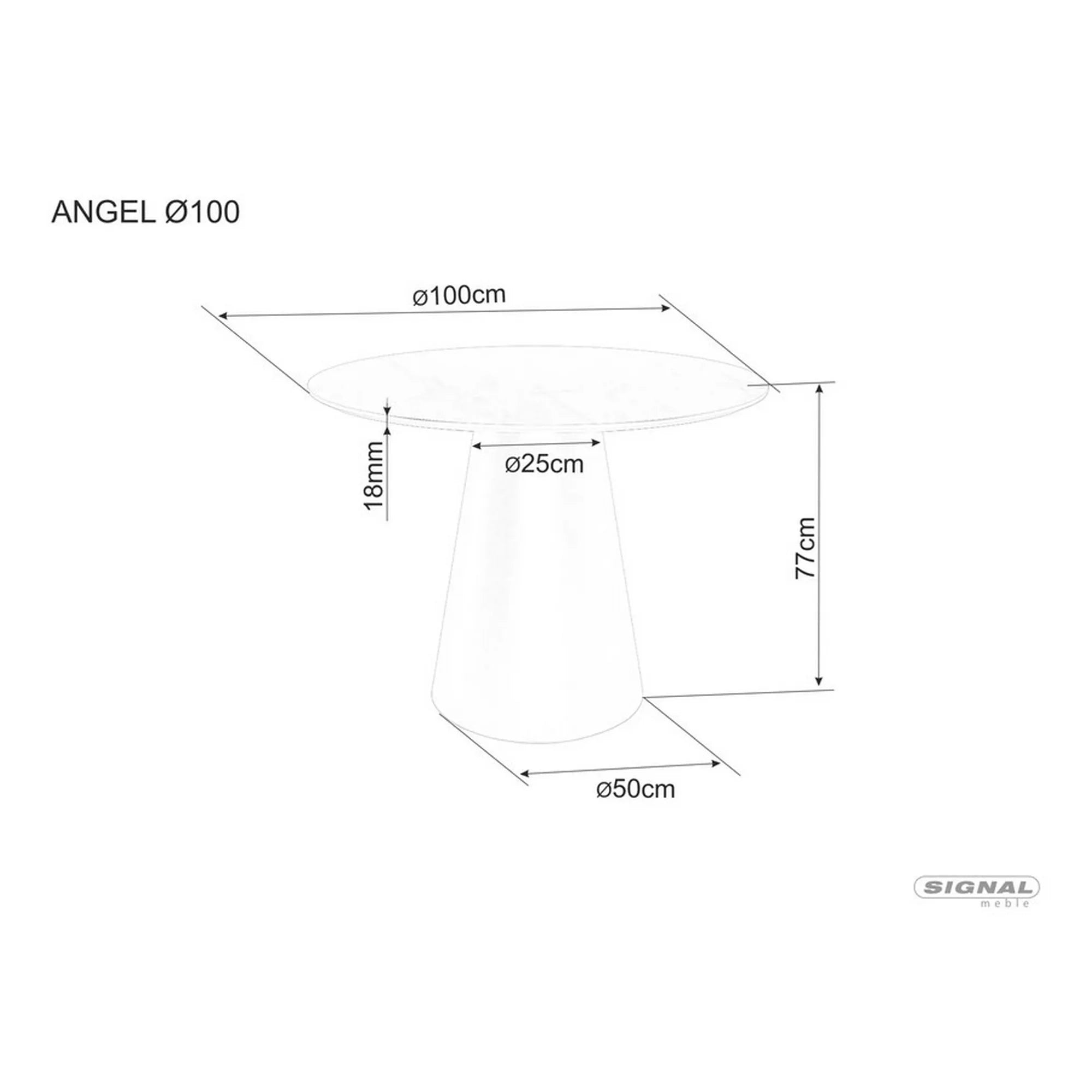 Masa DETROIT OCN-39327, gri/negru mat