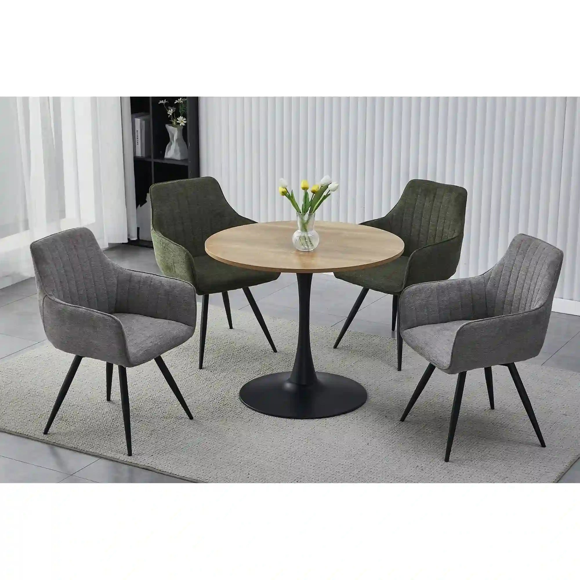 Masa DETROIT OCN-39381, stejar/negru mat