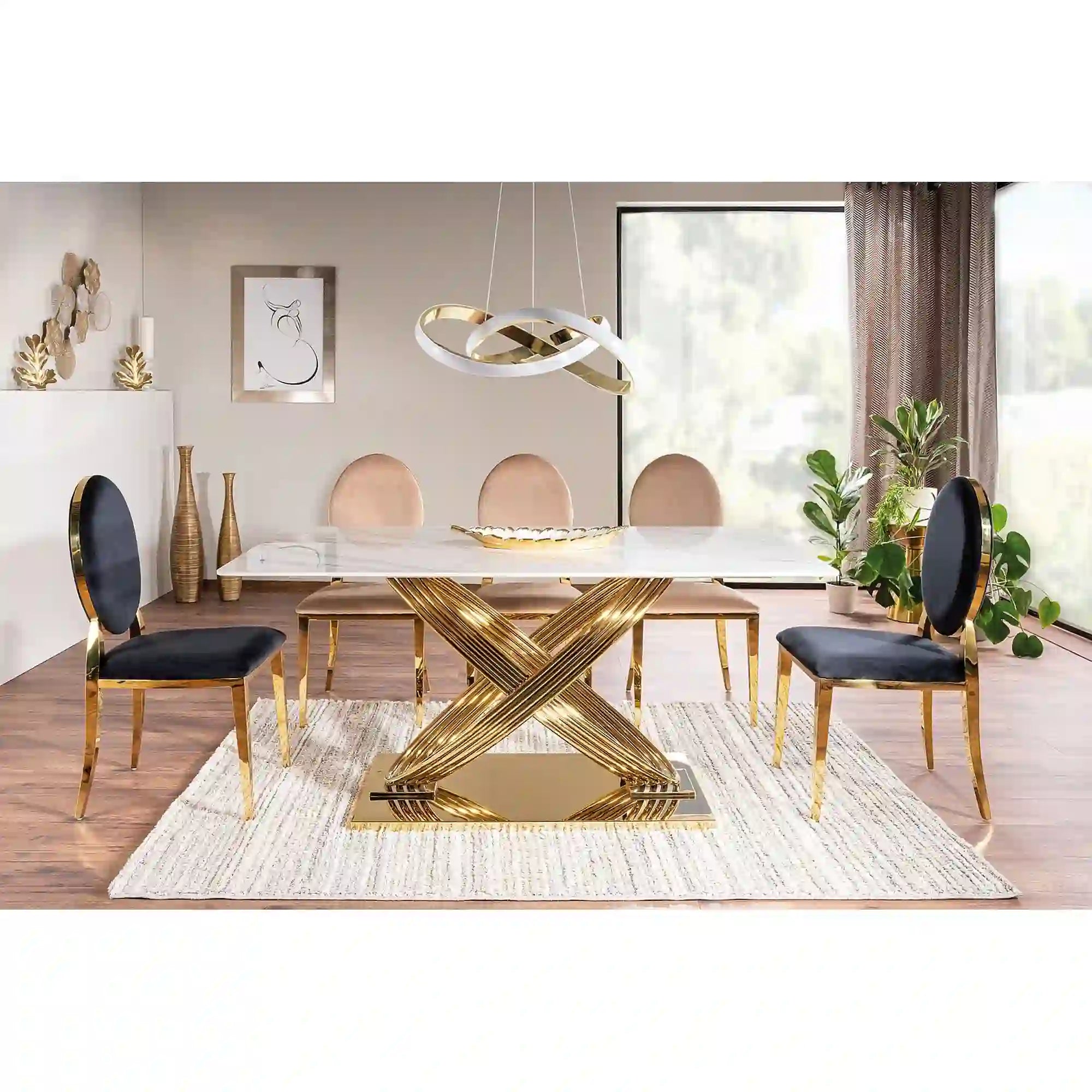 Masa DETROIT OCN-39389, alb/auriu