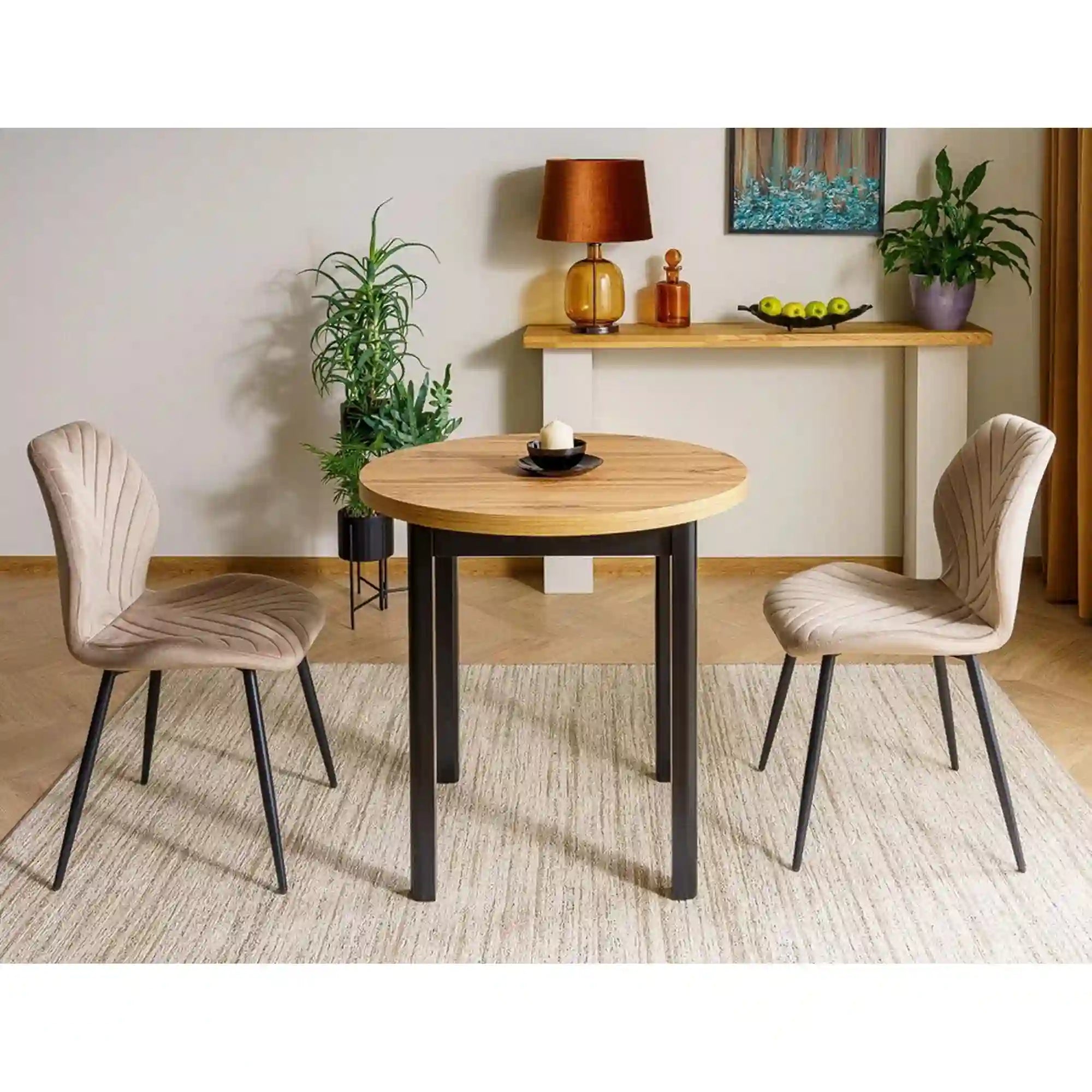 Masa DETROIT OCN-39534, stejar artisan/negru