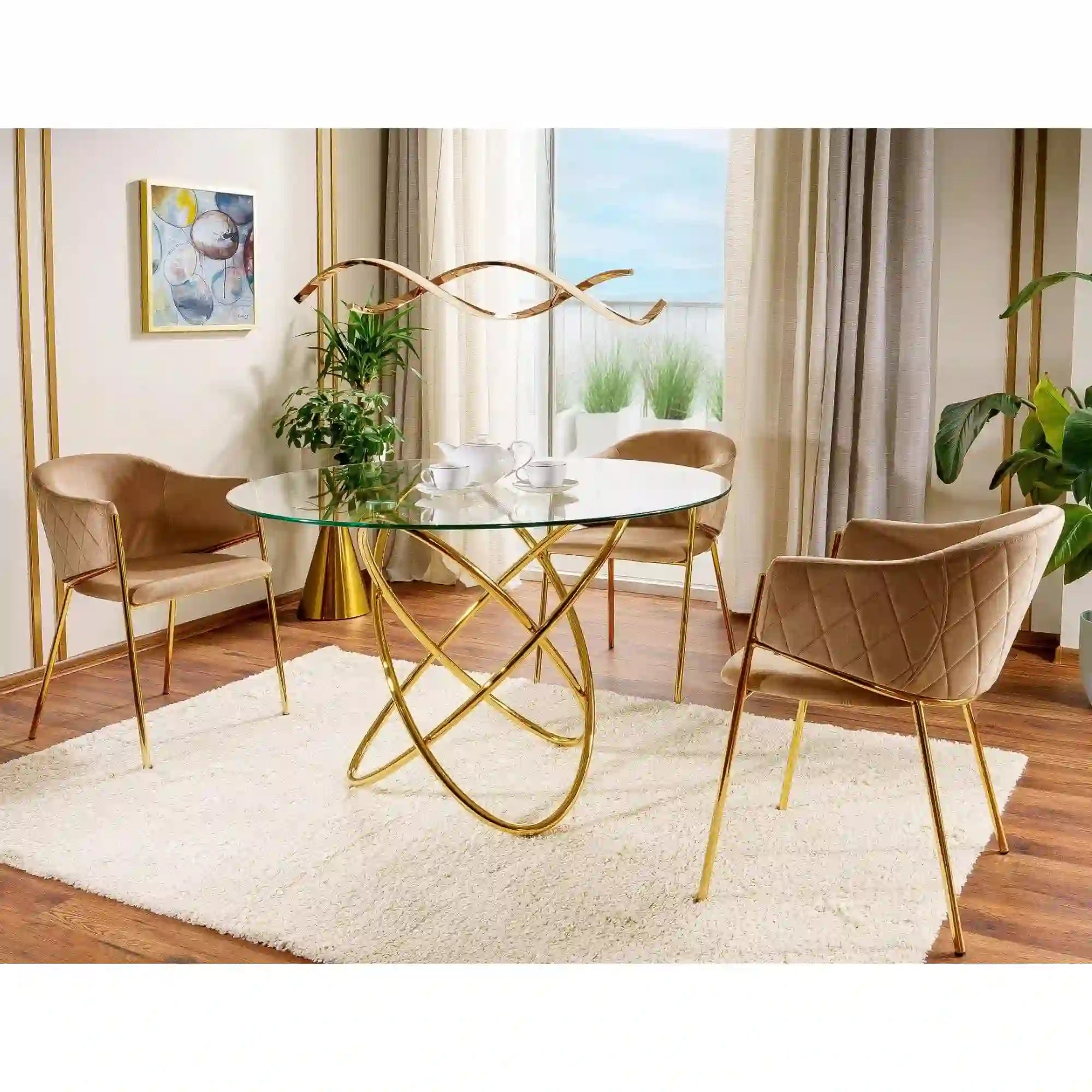 Masa DETROIT OCN-39560, transparent/auriu