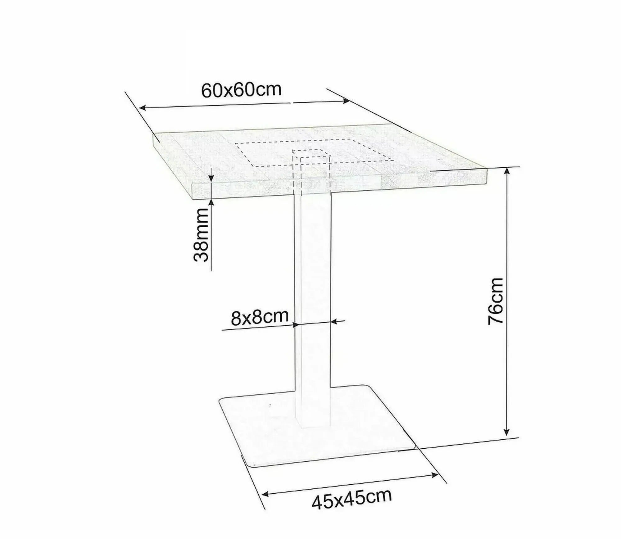 Masa DETROIT OCN-39571, stejar/negru