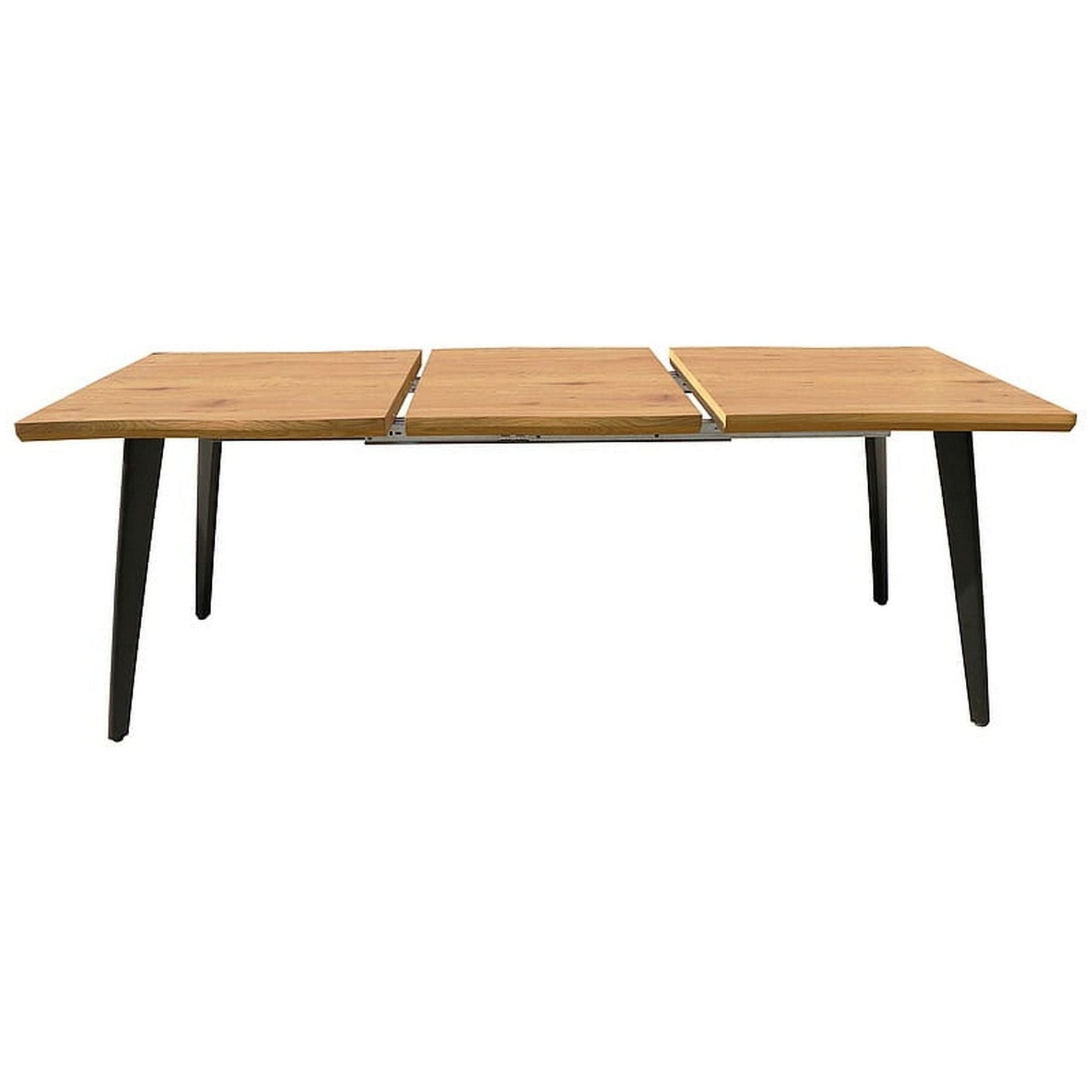 Masa bucatarie FRESNO stejar/cadru negru, 120(180)/80 cm