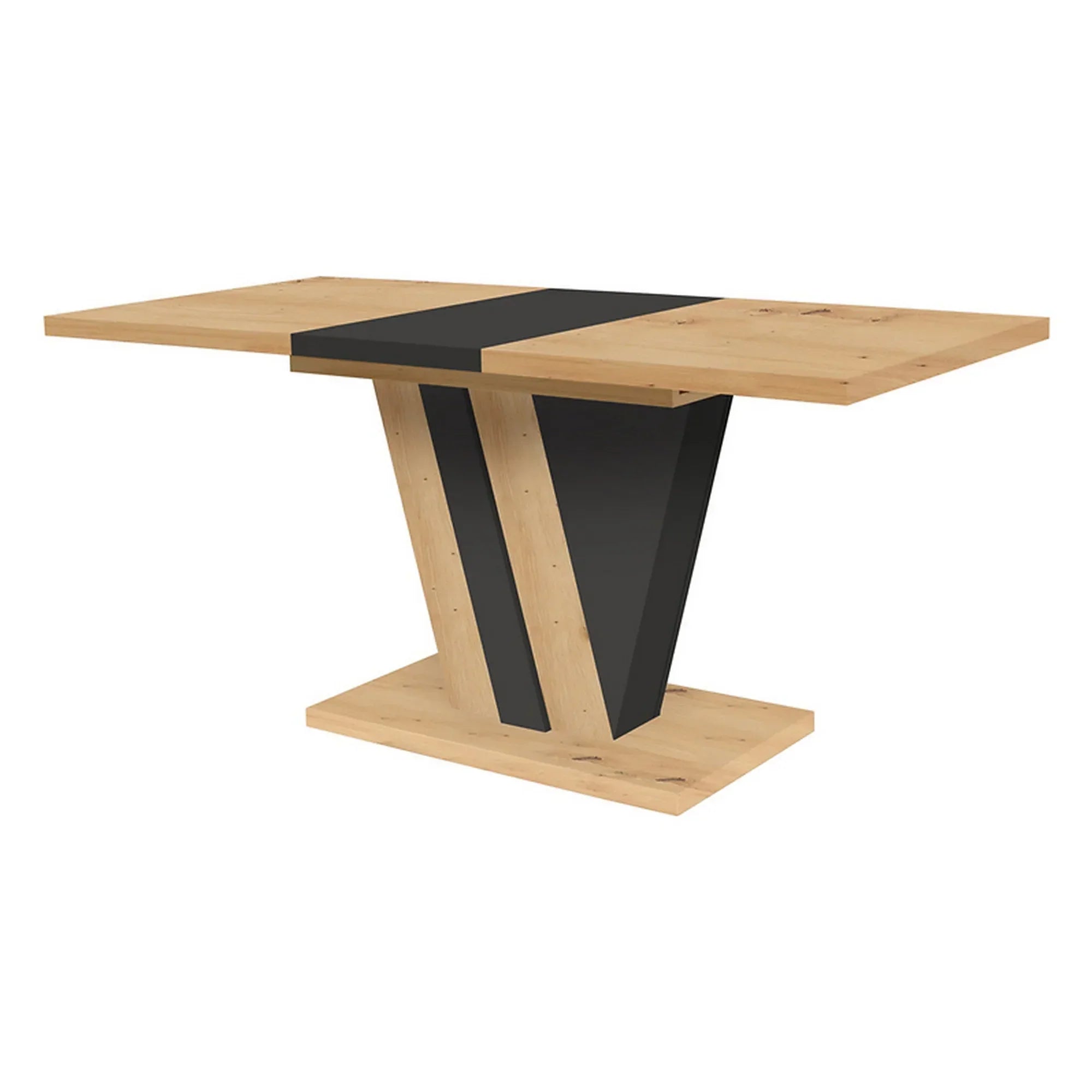 Masa extensibila BERGEN OCN-29131, stejar artisan/negru