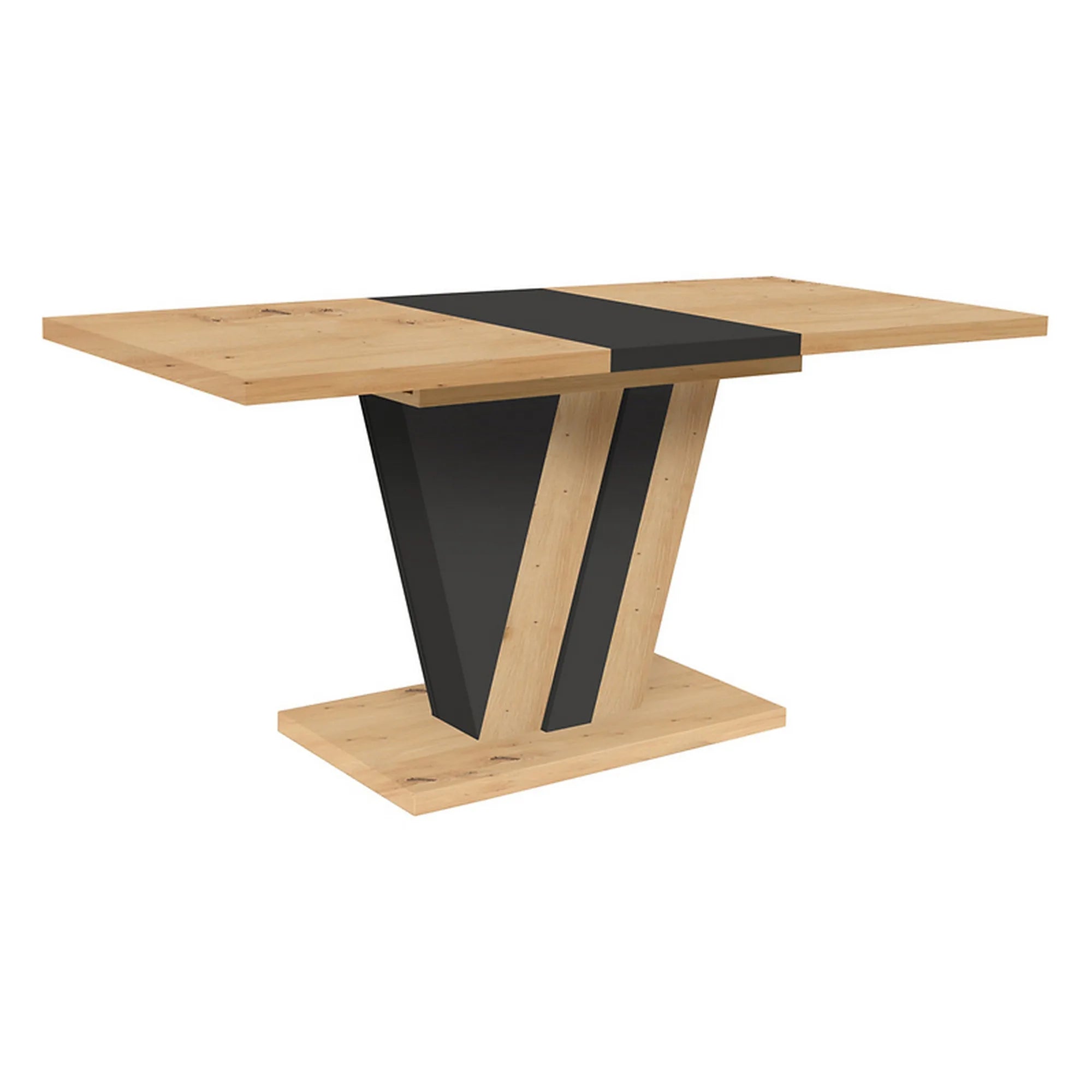 Masa extensibila BERGEN OCN-29131, stejar artisan/negru