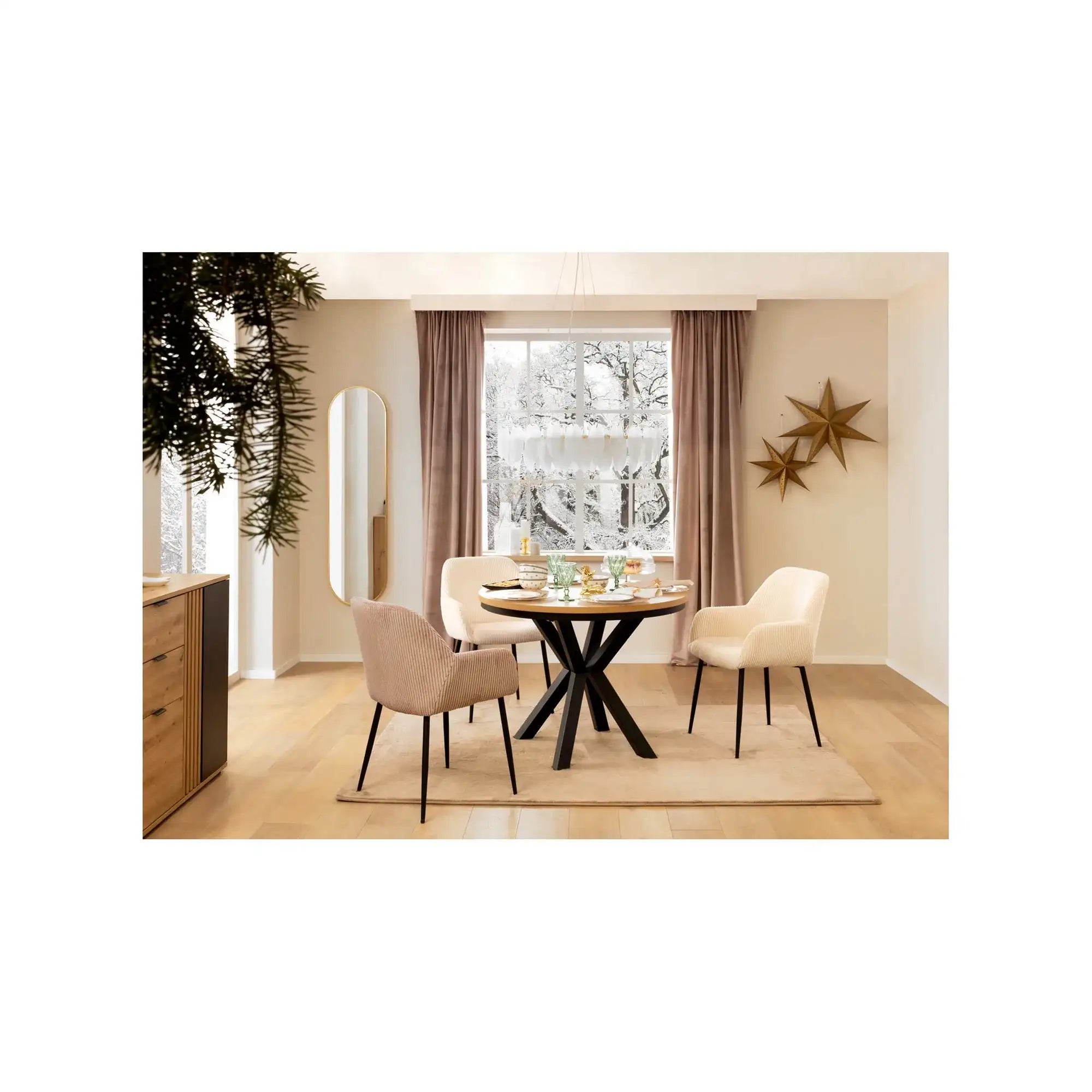 Masa extensibila BERGEN OCN-29148, stejar artisan/negru