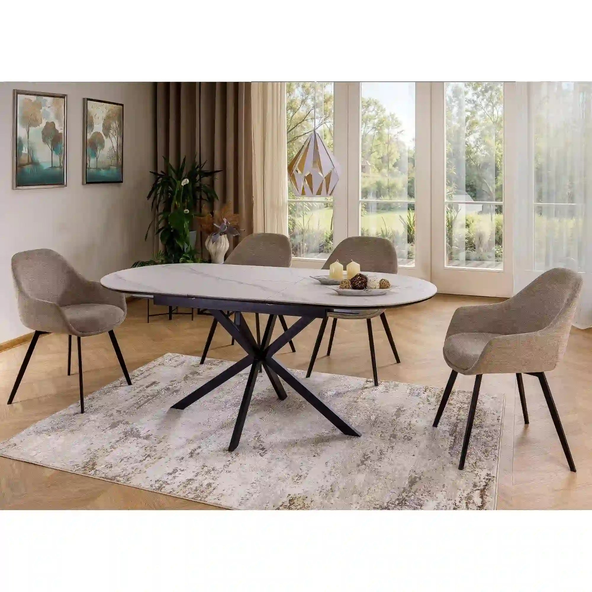 Masa extensibila DETROIT OCN-39341, alb mat