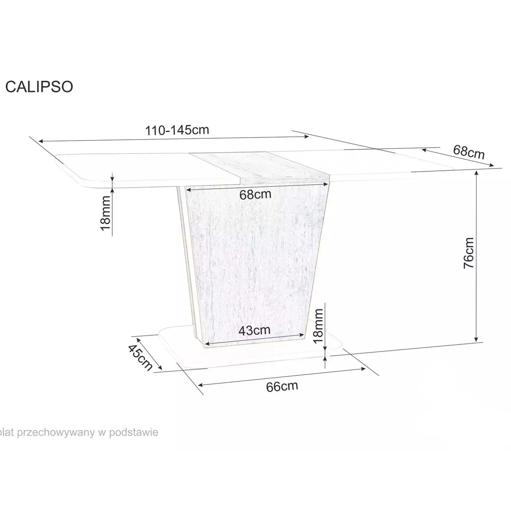 Masa extensibila DETROIT OCN-39568, casmir/stejar