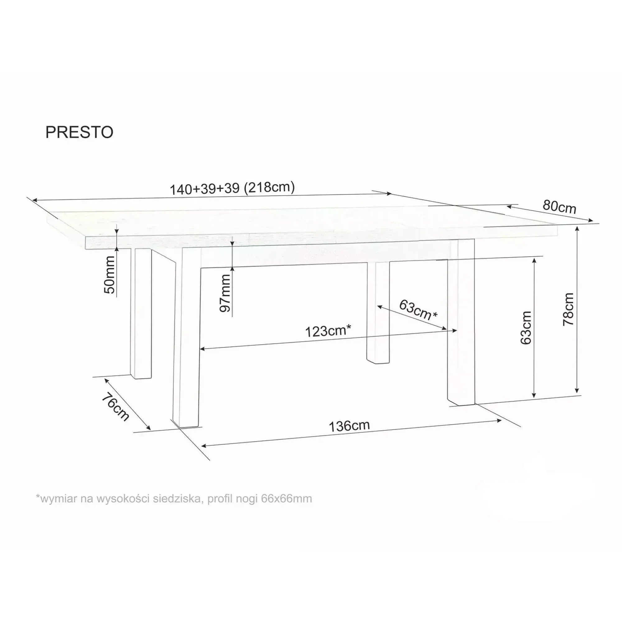 Masa extensibila DETROIT OCN-39580, casmir/stejar