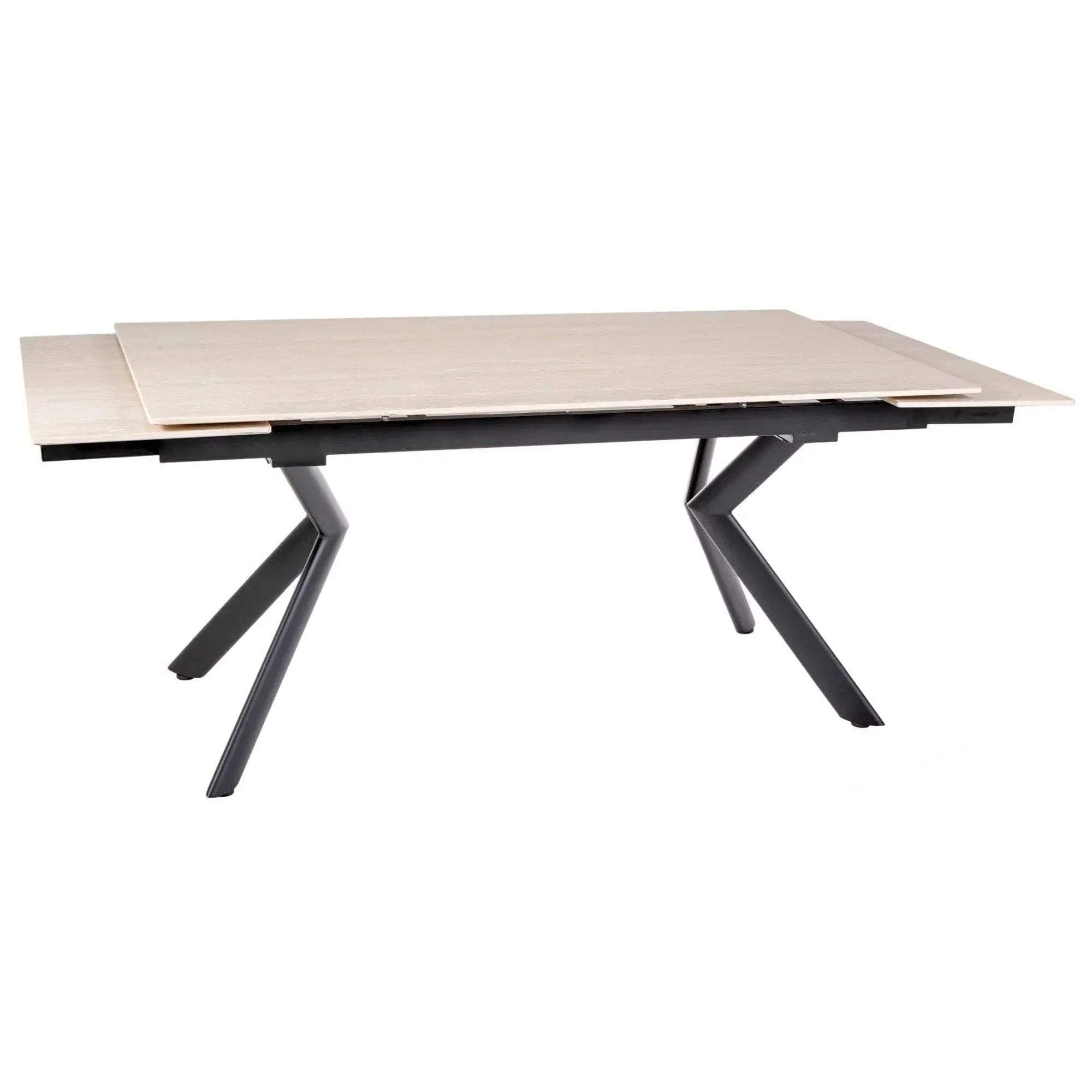 Masa extensibila DETROIT OCN-39603, piatra travertin/negru