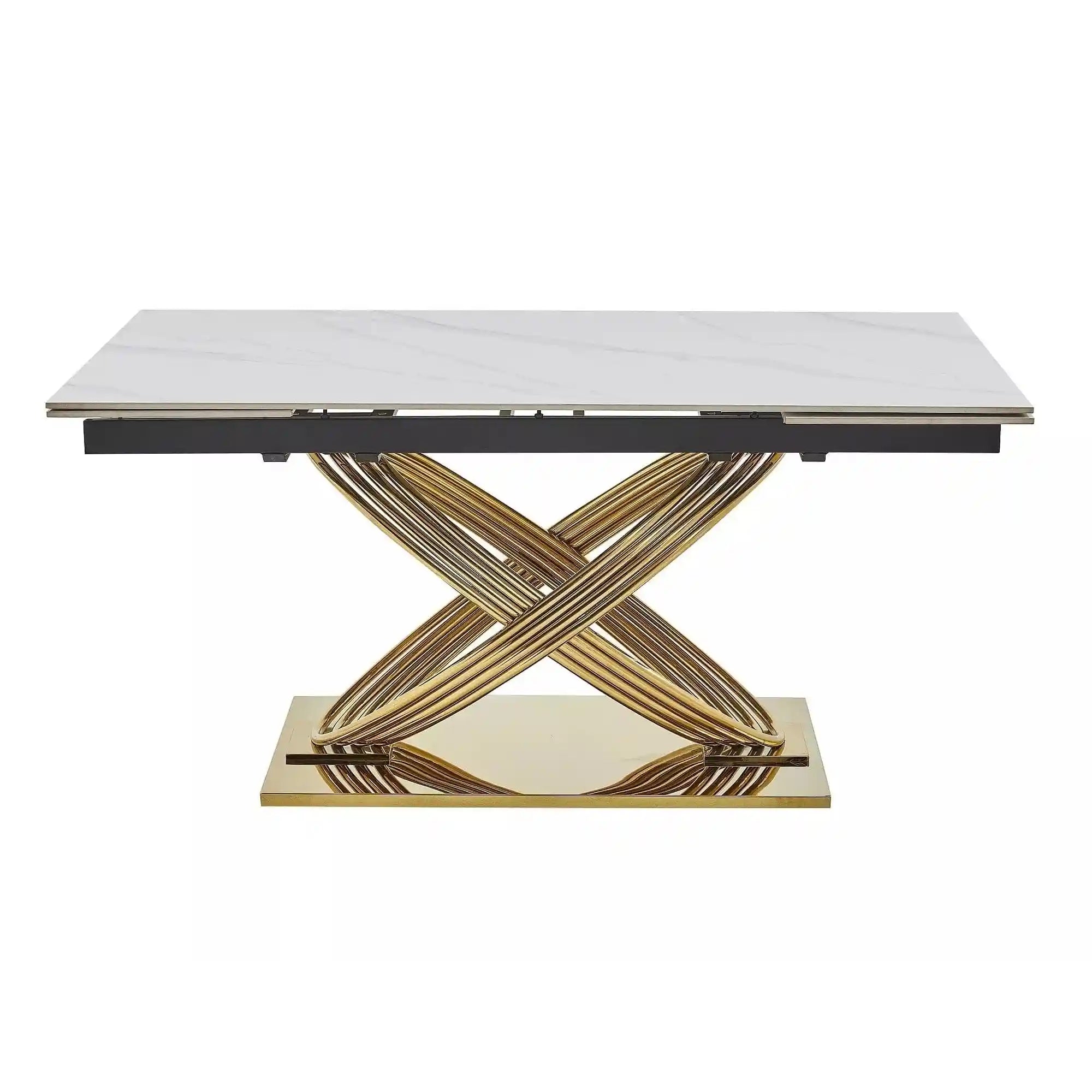 Masa extensibila DETROIT OCN-39622, alb/auriu