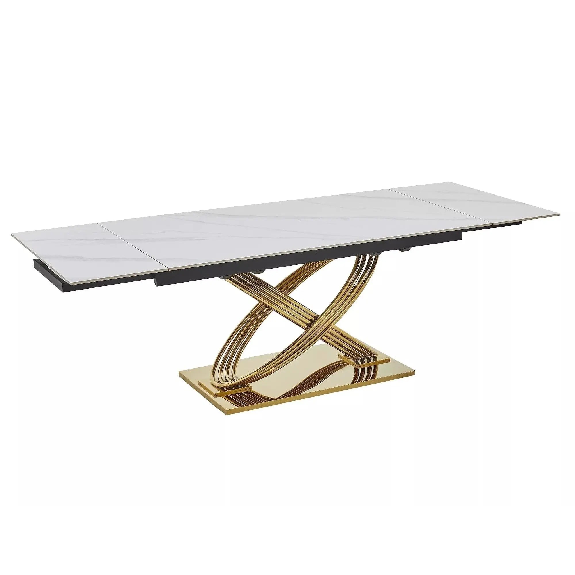 Masa extensibila DETROIT OCN-39622, alb/auriu