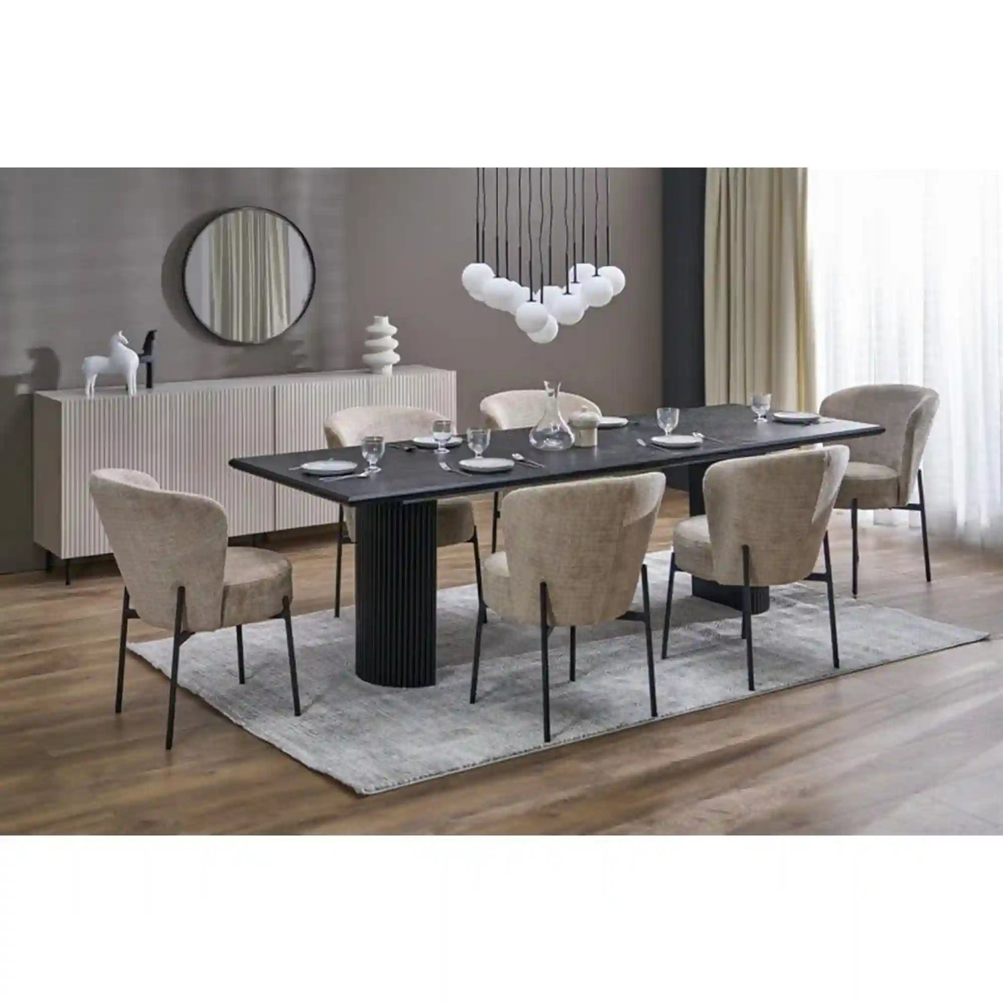 Masa extensibila HOUSTON OCN-37298, negru