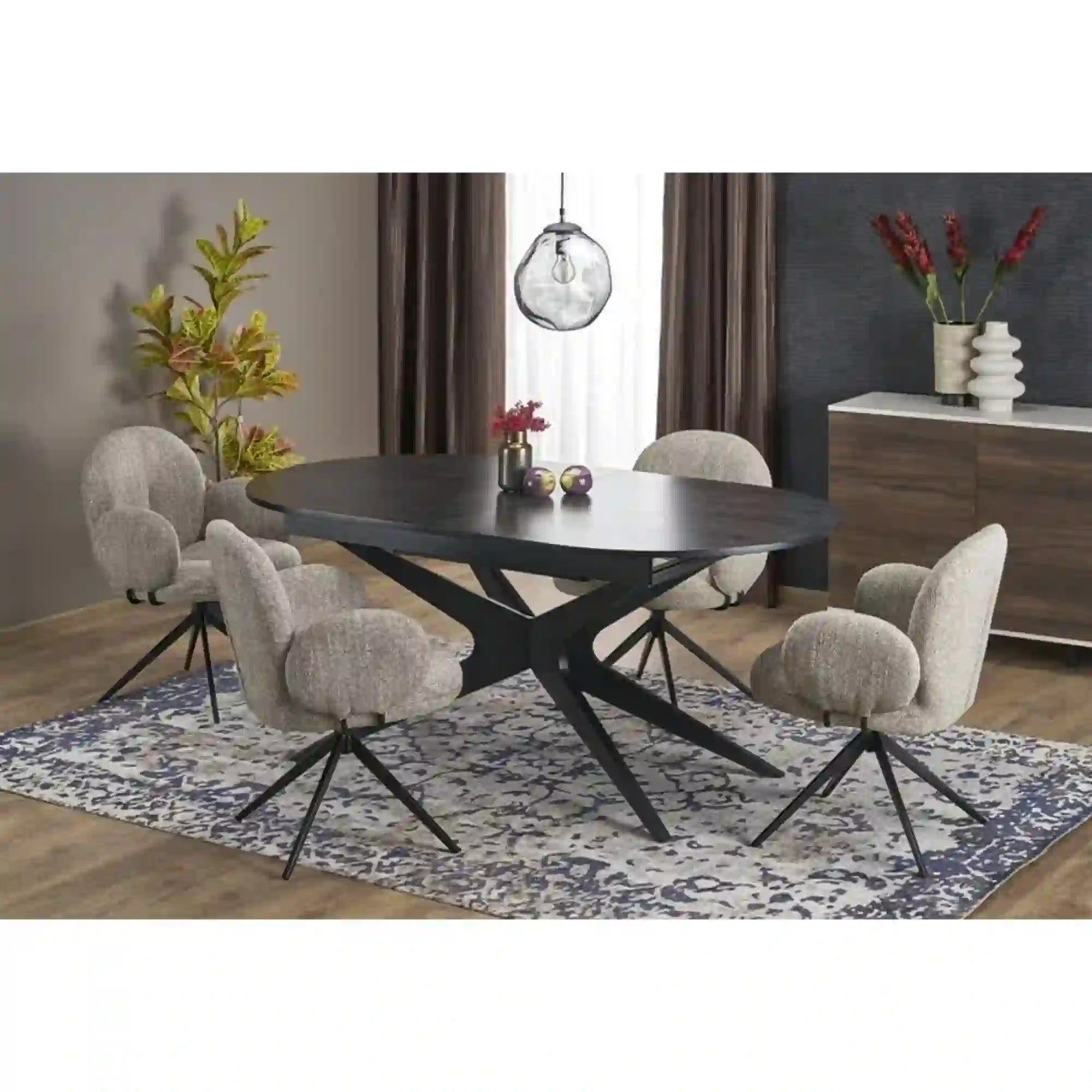 Masa extensibila HOUSTON OCN-37303, negru