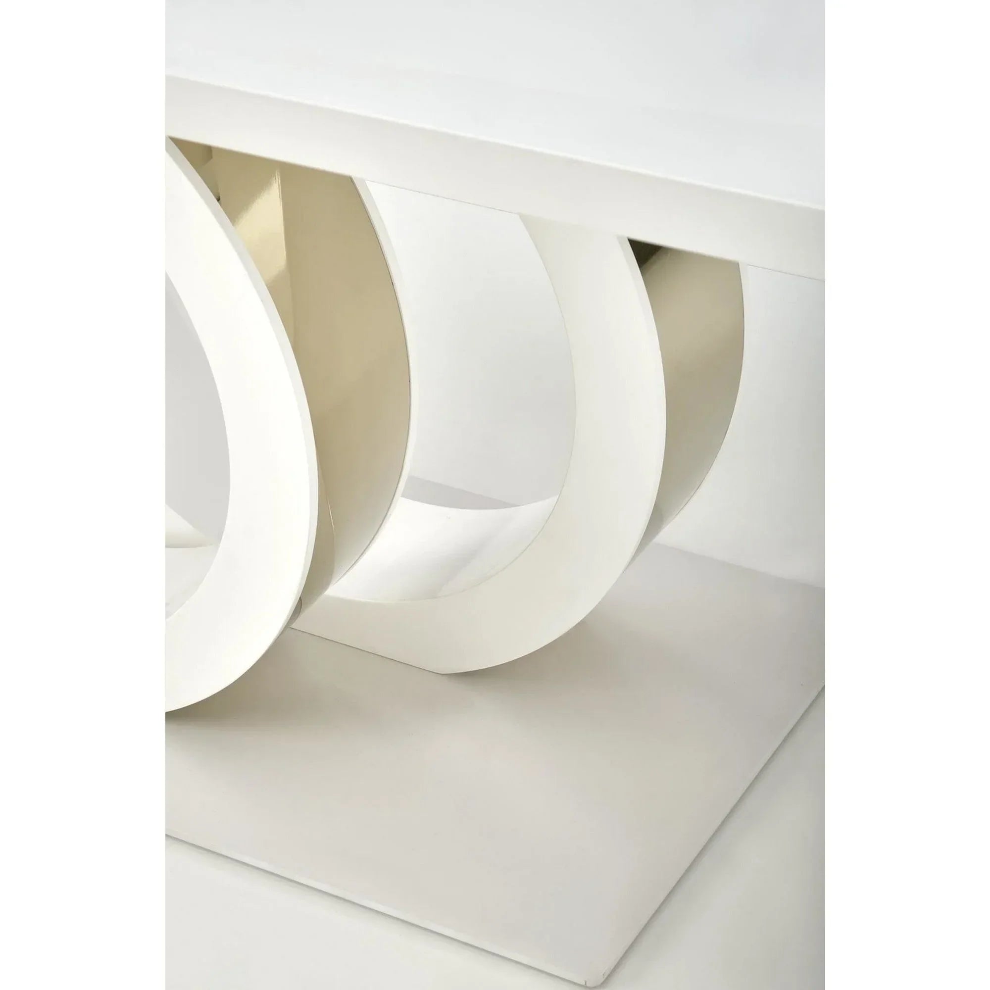 Masa extensibila HOUSTON OCN-37366, alb lucios/alb/auriu