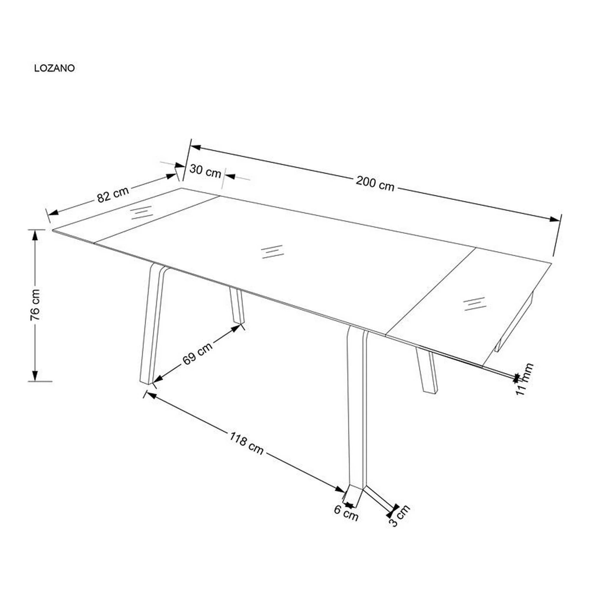 Masa extensibila HOUSTON OCN-37368, maro/nuc
