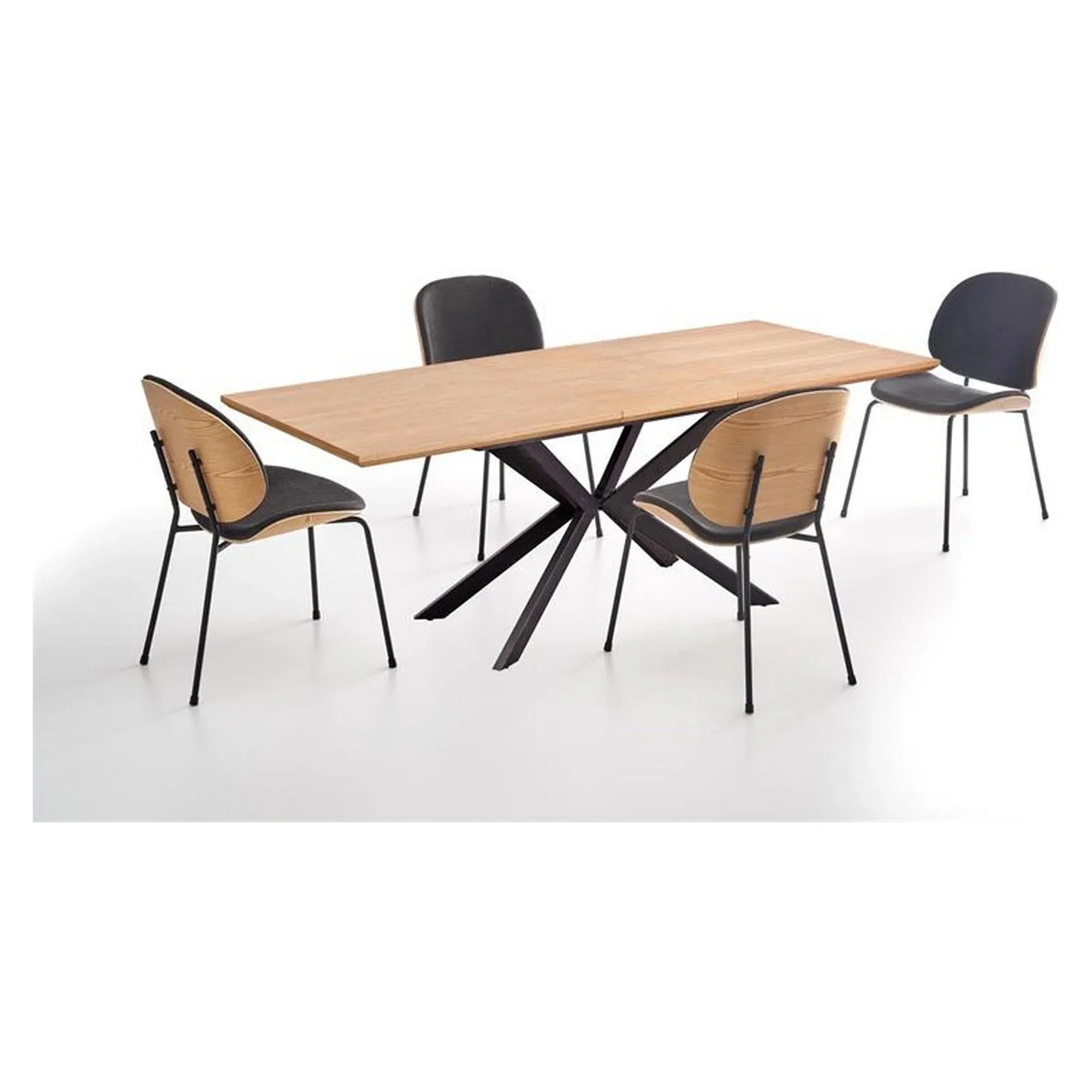 Masa extensibila HOUSTON OCN-37373, stejar/negru