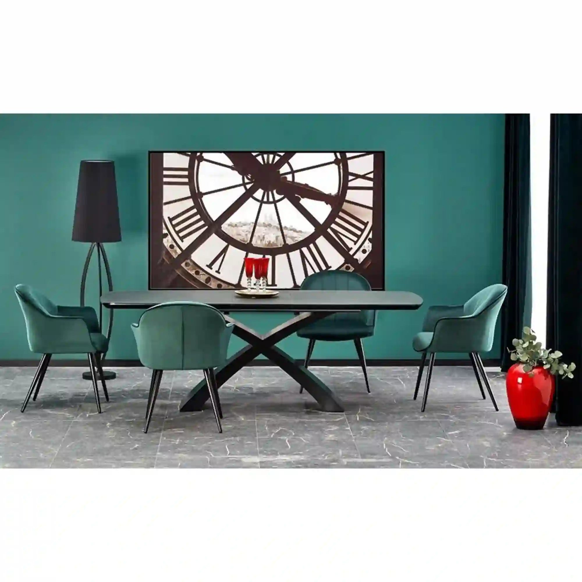 Masa extensibila HOUSTON OCN-37380, gri/negru