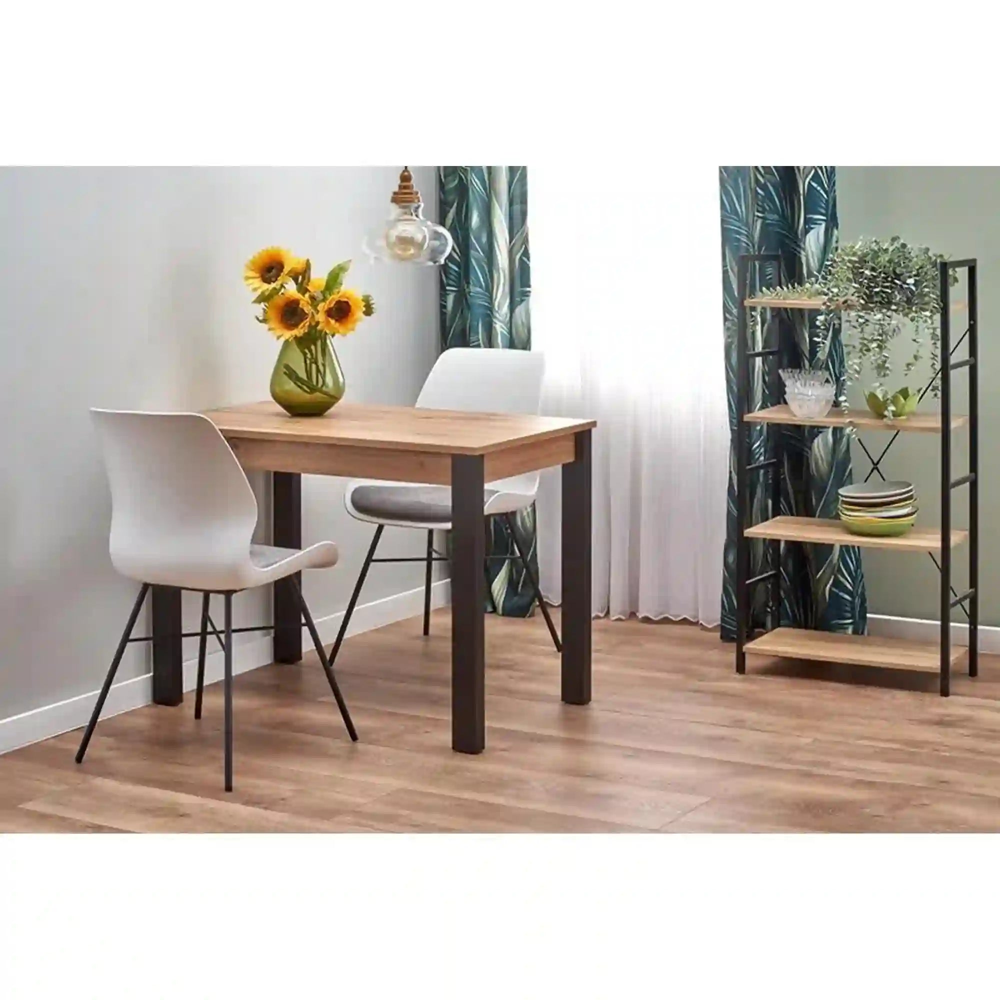 Masa extensibila HOUSTON OCN-37384, stejar/negru