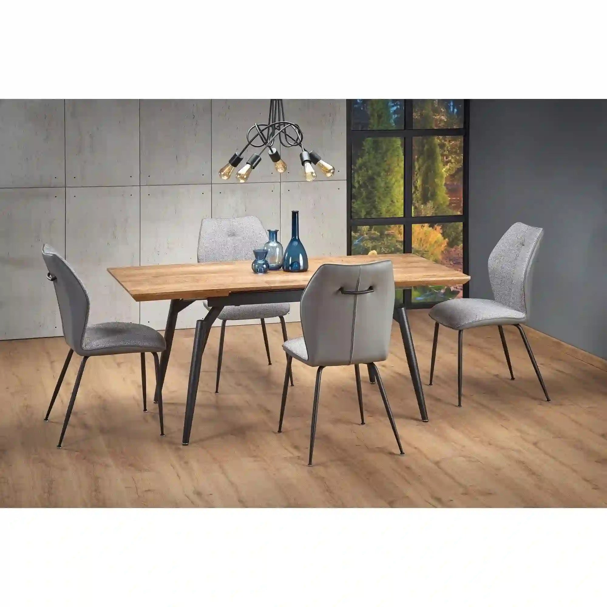 Masa extensibila HOUSTON OCN-37435, negru/stejar