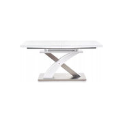 Masa extensibila HOUSTON OCN-37459, alb/crom