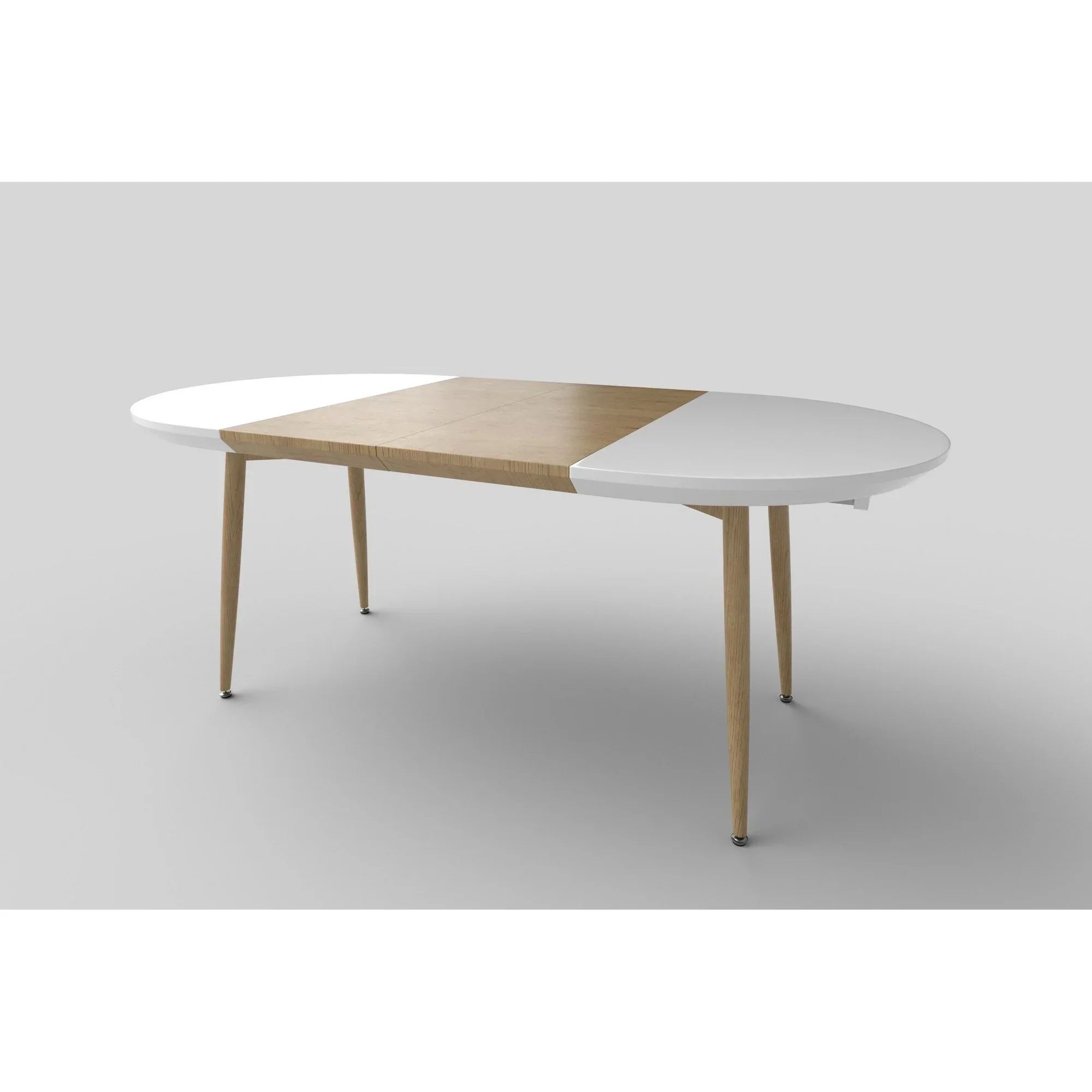 Masa extensibila HOUSTON OCN-37470, alb/stejar