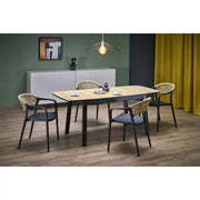 Masa extensibila HOUSTON OCN-37509, stejar artisan/negru