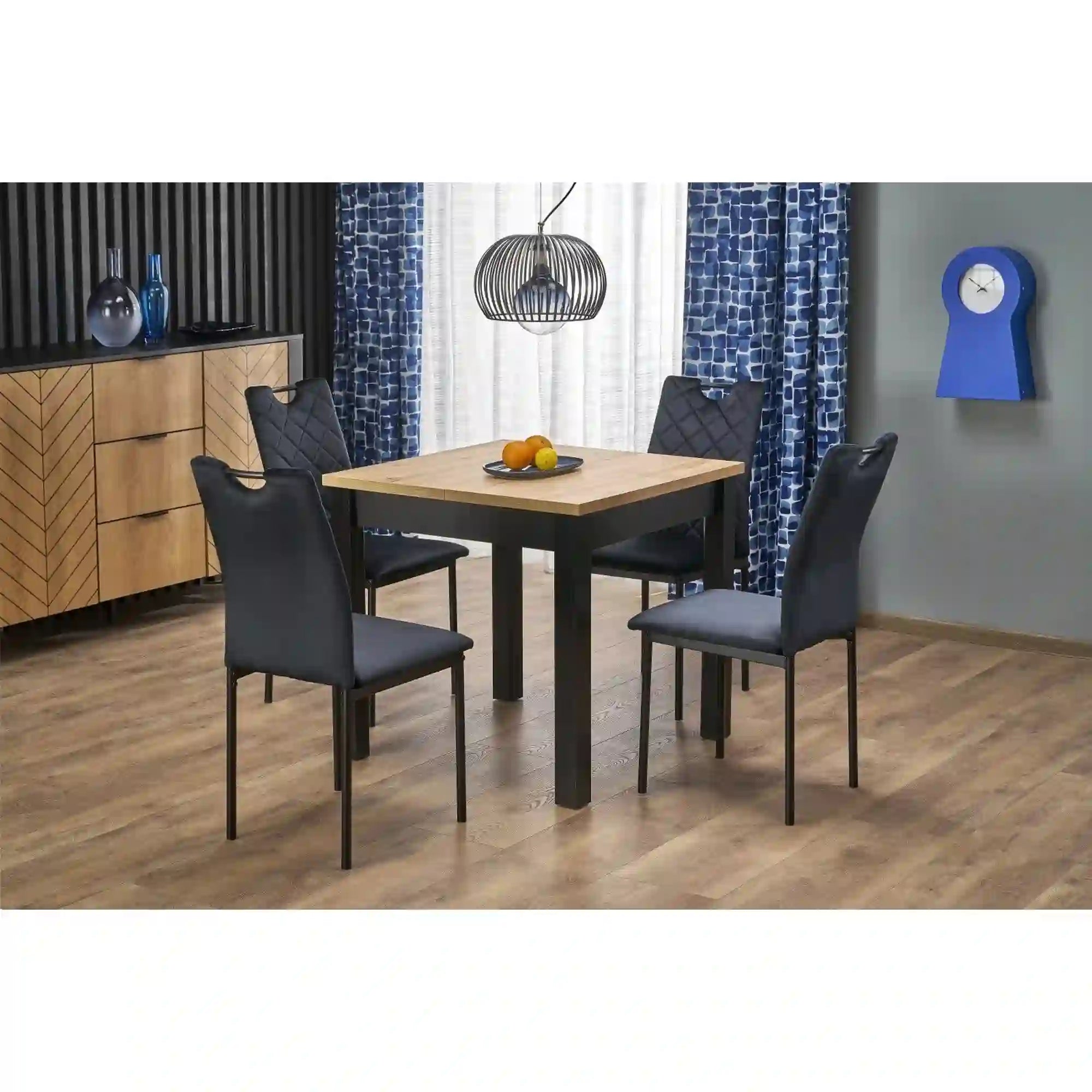 Masa extensibila HOUSTON OCN-37514, stejar artisan/negru