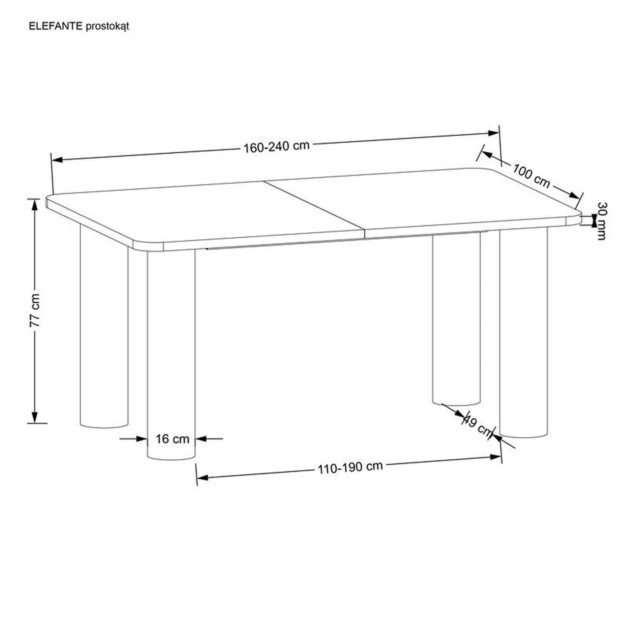 Masa extensibila HOUSTON OCN-37561, stejar