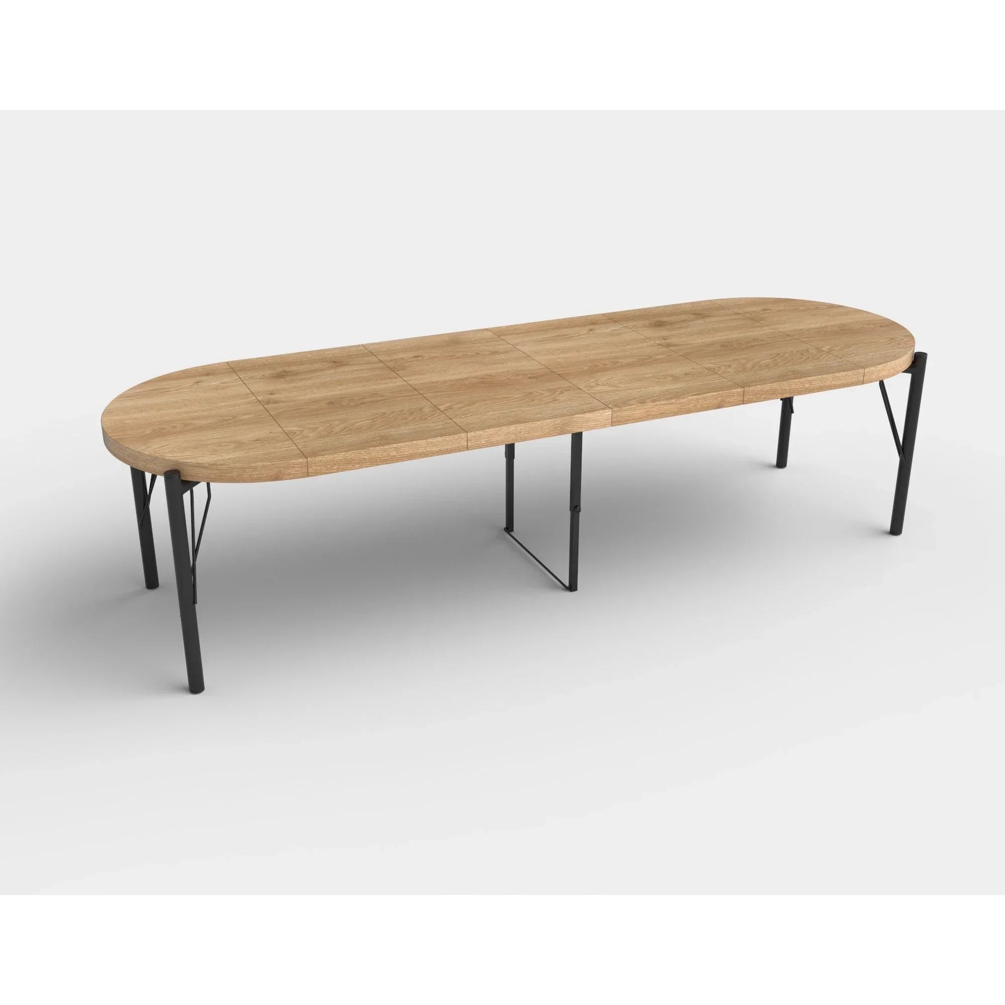 Masa extensibila HOUSTON OCN-37563, stejar/negru