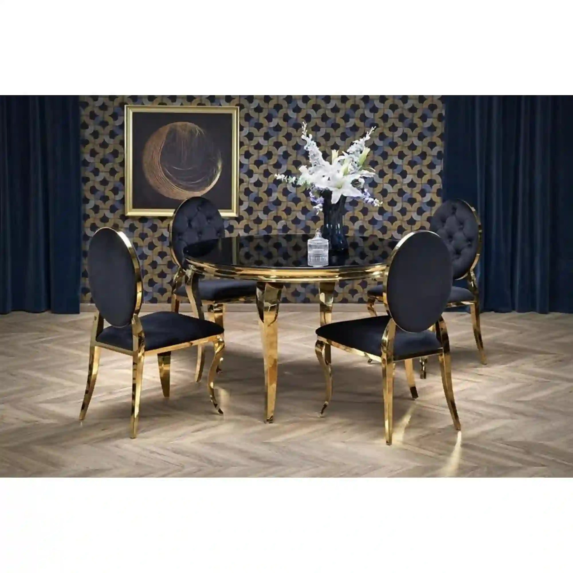 Masa HOUSTON OCN-37321, negru/auriu