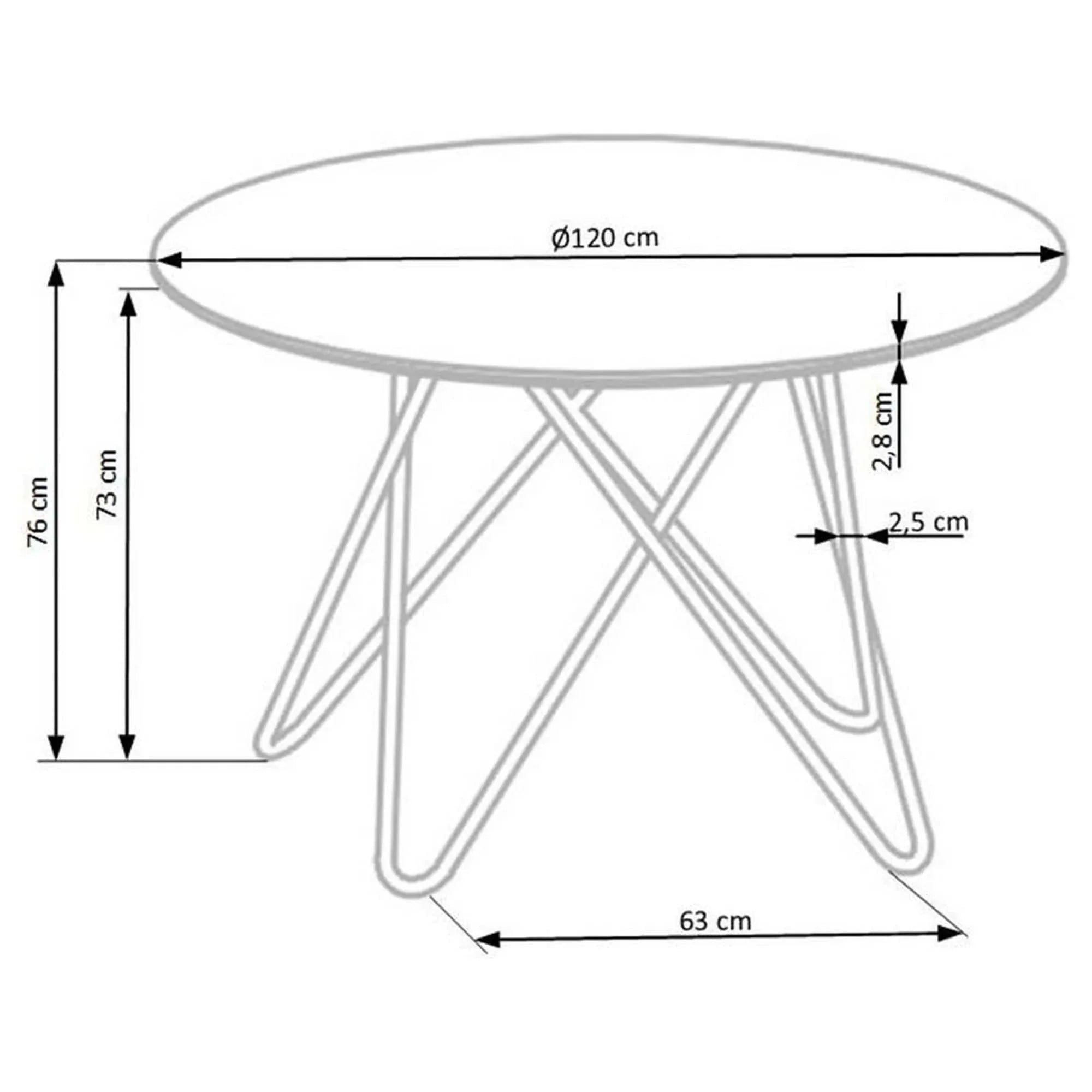 Masa HOUSTON OCN-37436, gri/auriu
