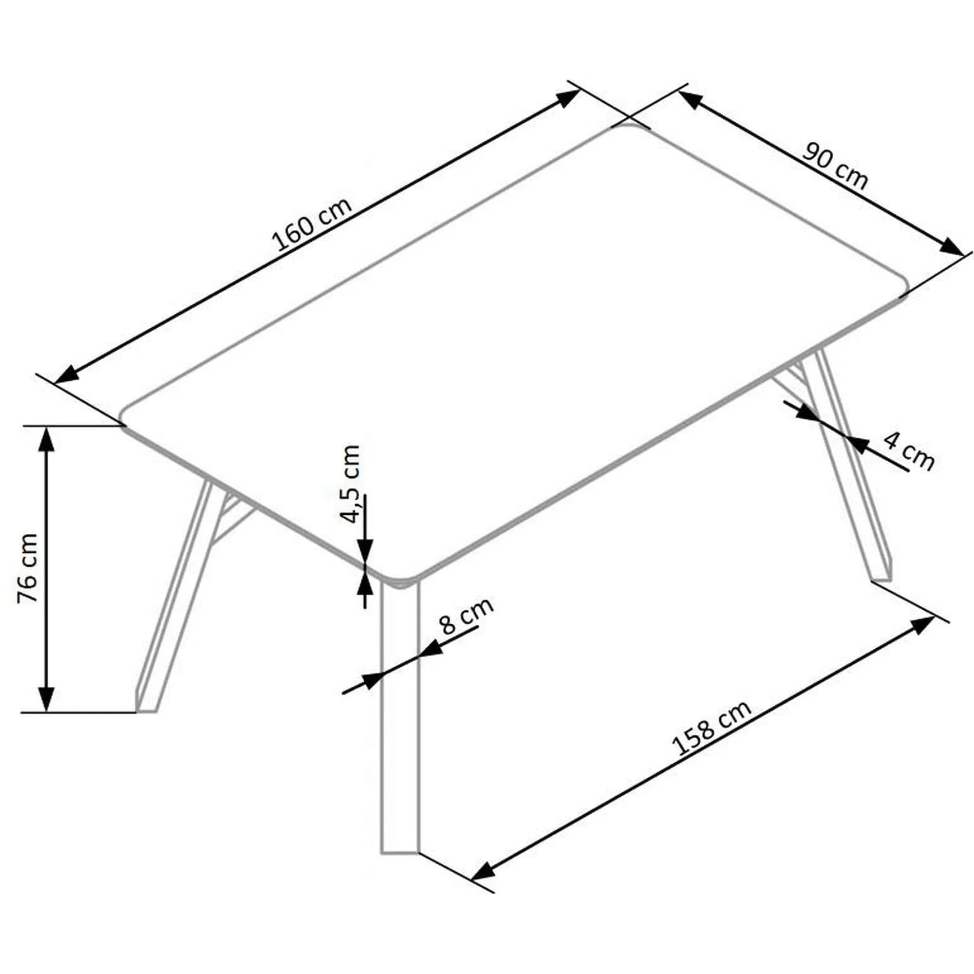 Masa HOUSTON OCN-37511, gri beton/negru