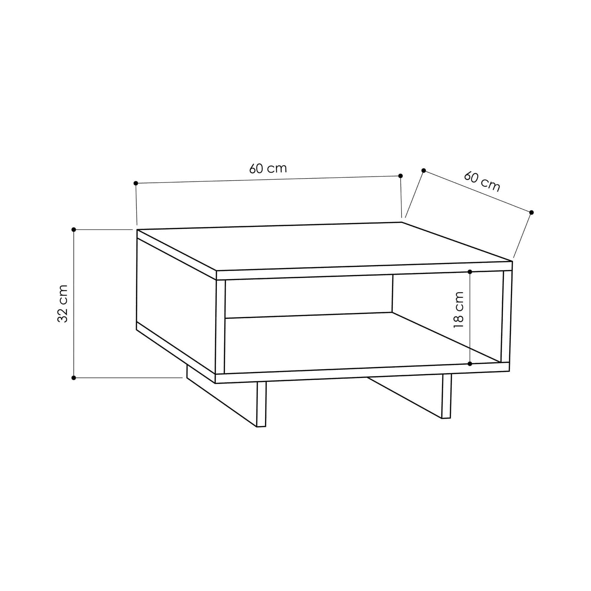 Masuta cafea AMSTERDAM OCN-31655, alb/gri antracit