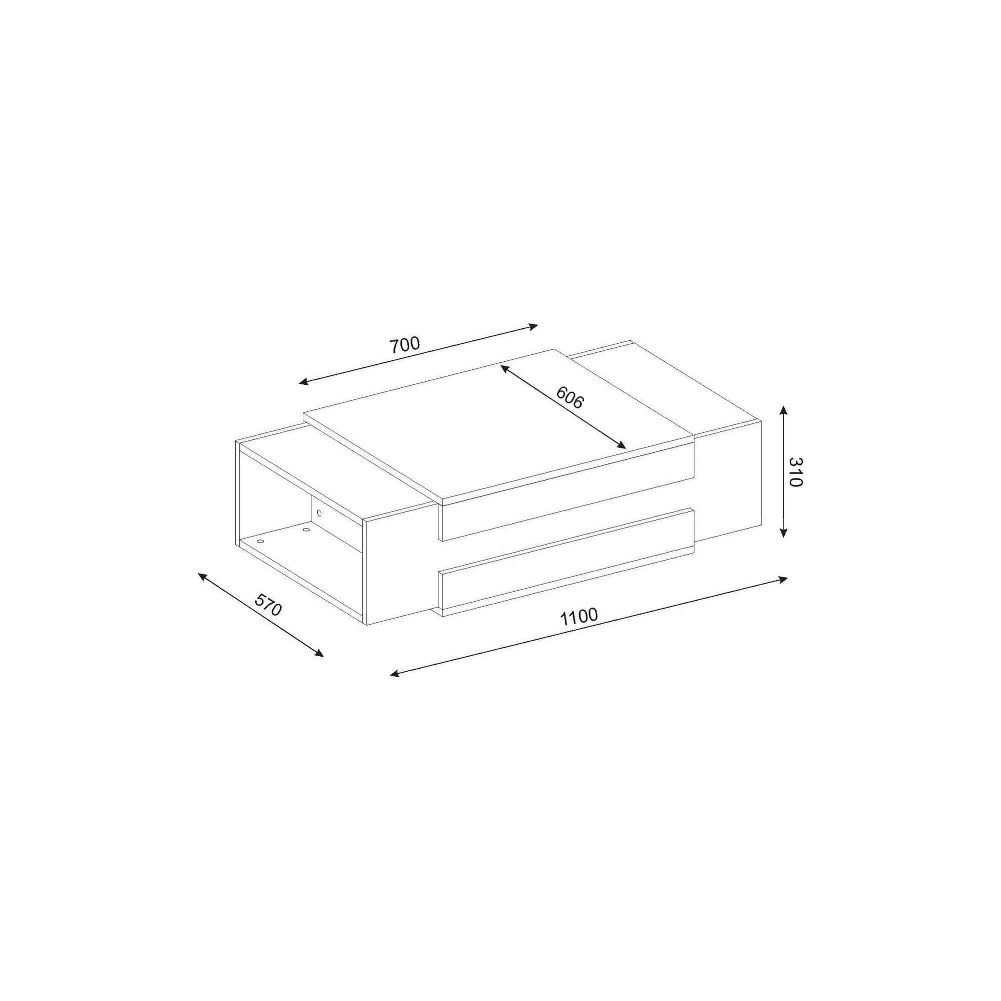 Masuta cafea AMSTERDAM OCN-31679, alb/nuc