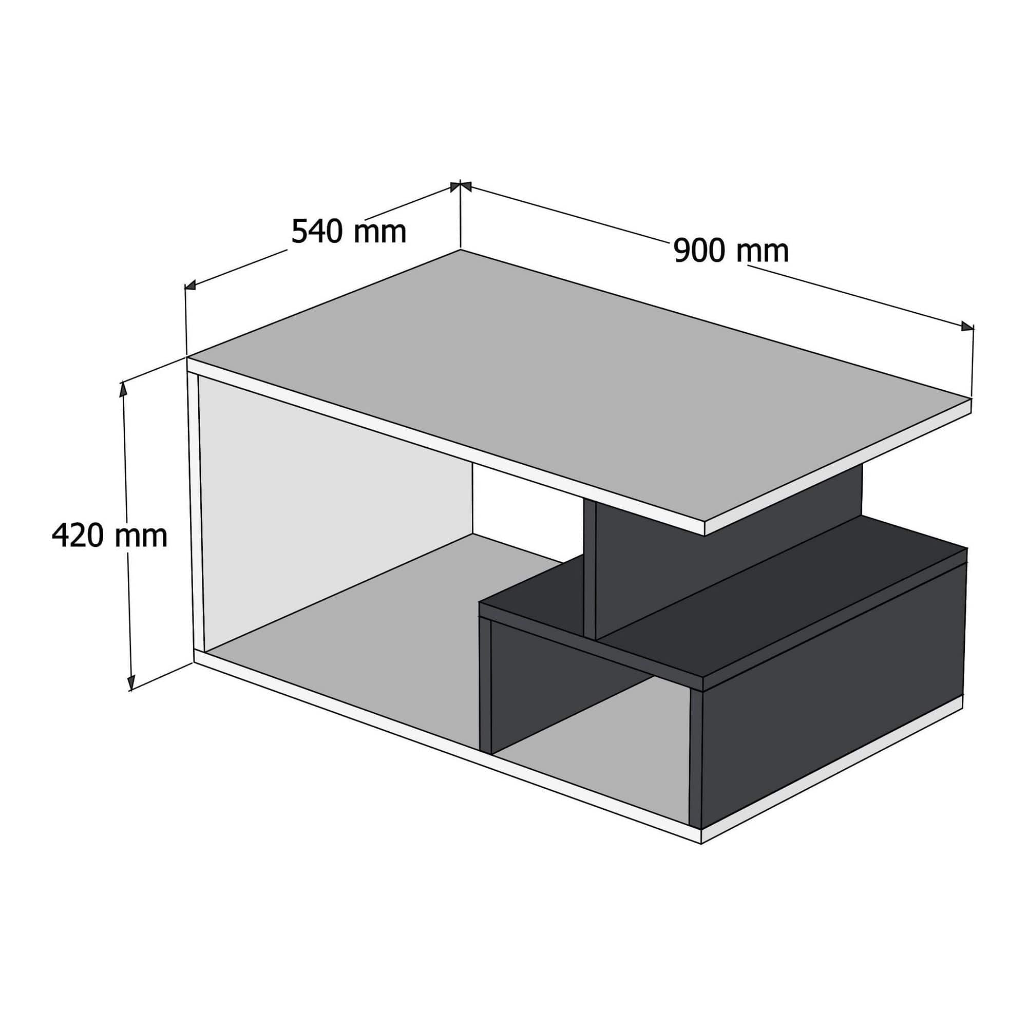 Masuta cafea AMSTERDAM OCN-31684, nuc/alb