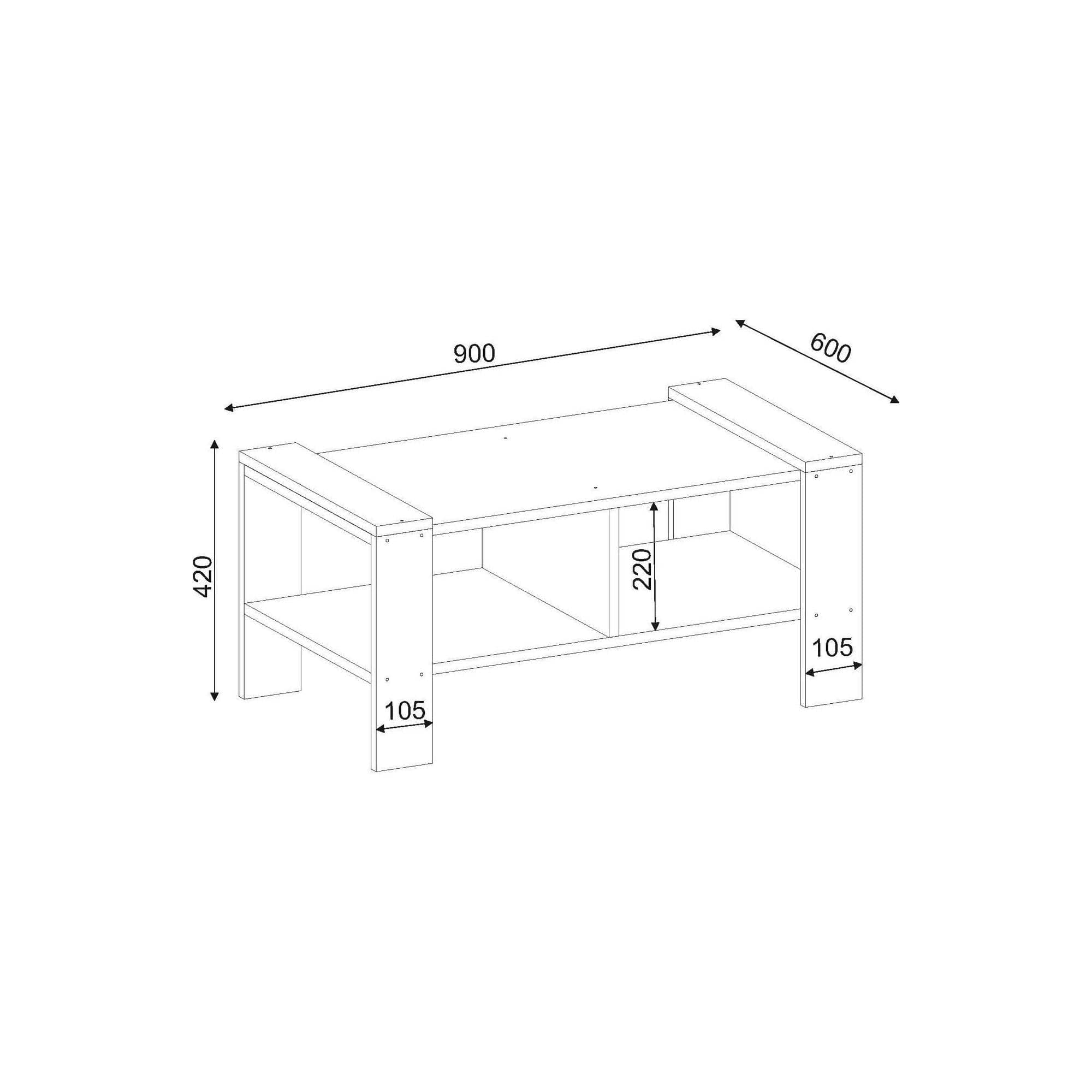 Masuta cafea AMSTERDAM OCN-31693, alb/nuc