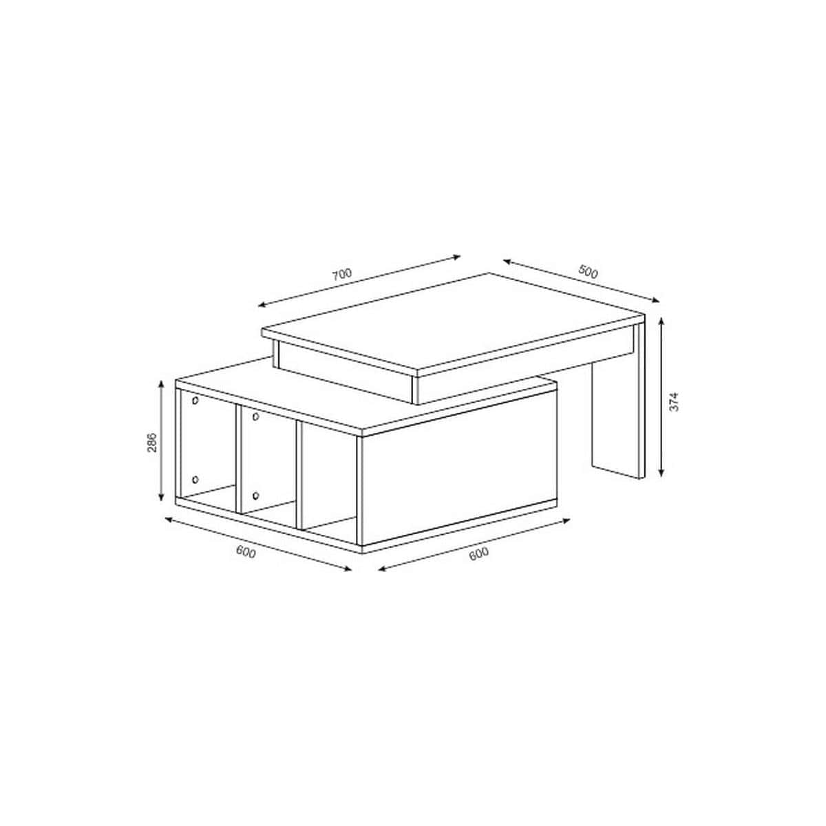 Masuta cafea AMSTERDAM OCN-31704, alb