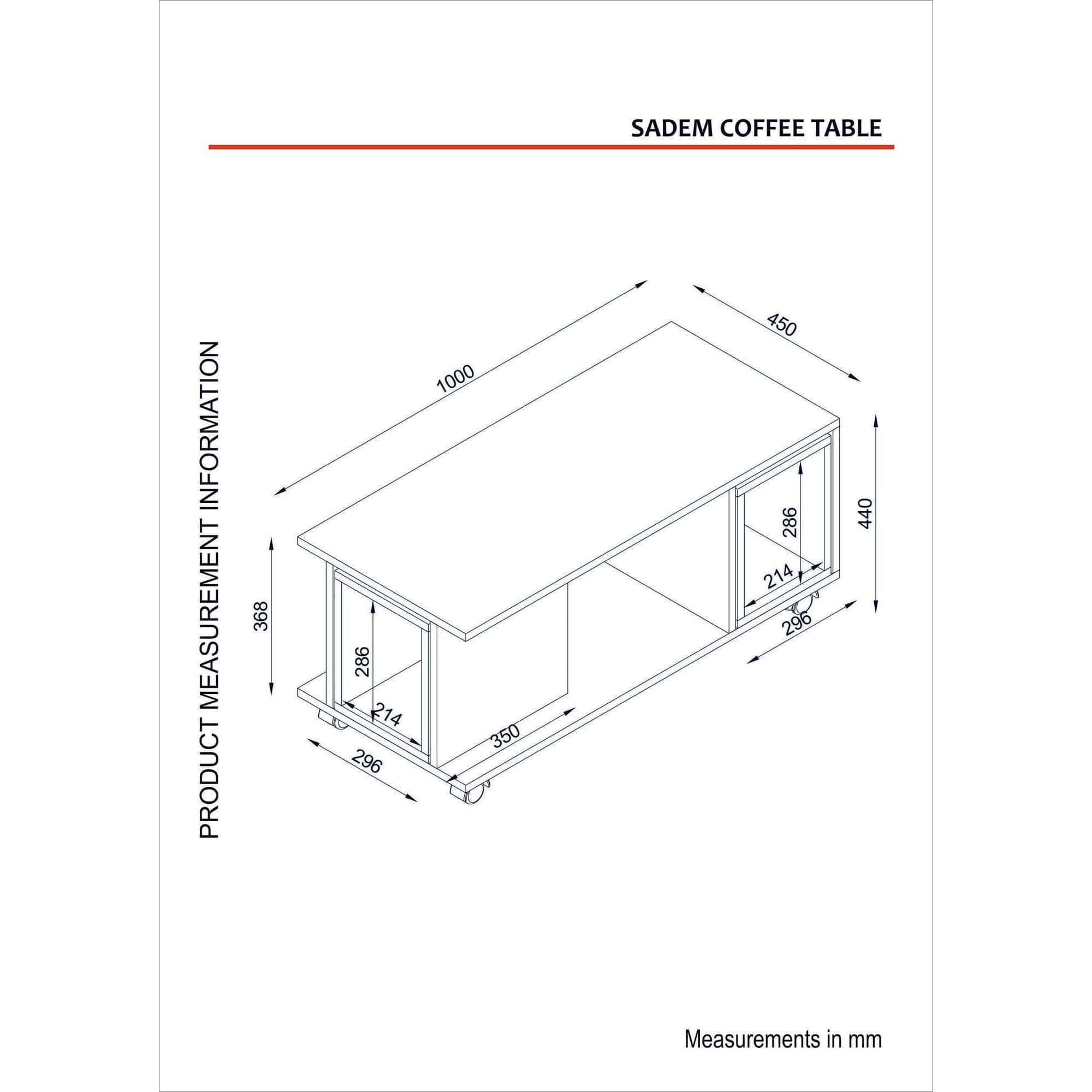 Masuta cafea AMSTERDAM OCN-31712, alb/nuc