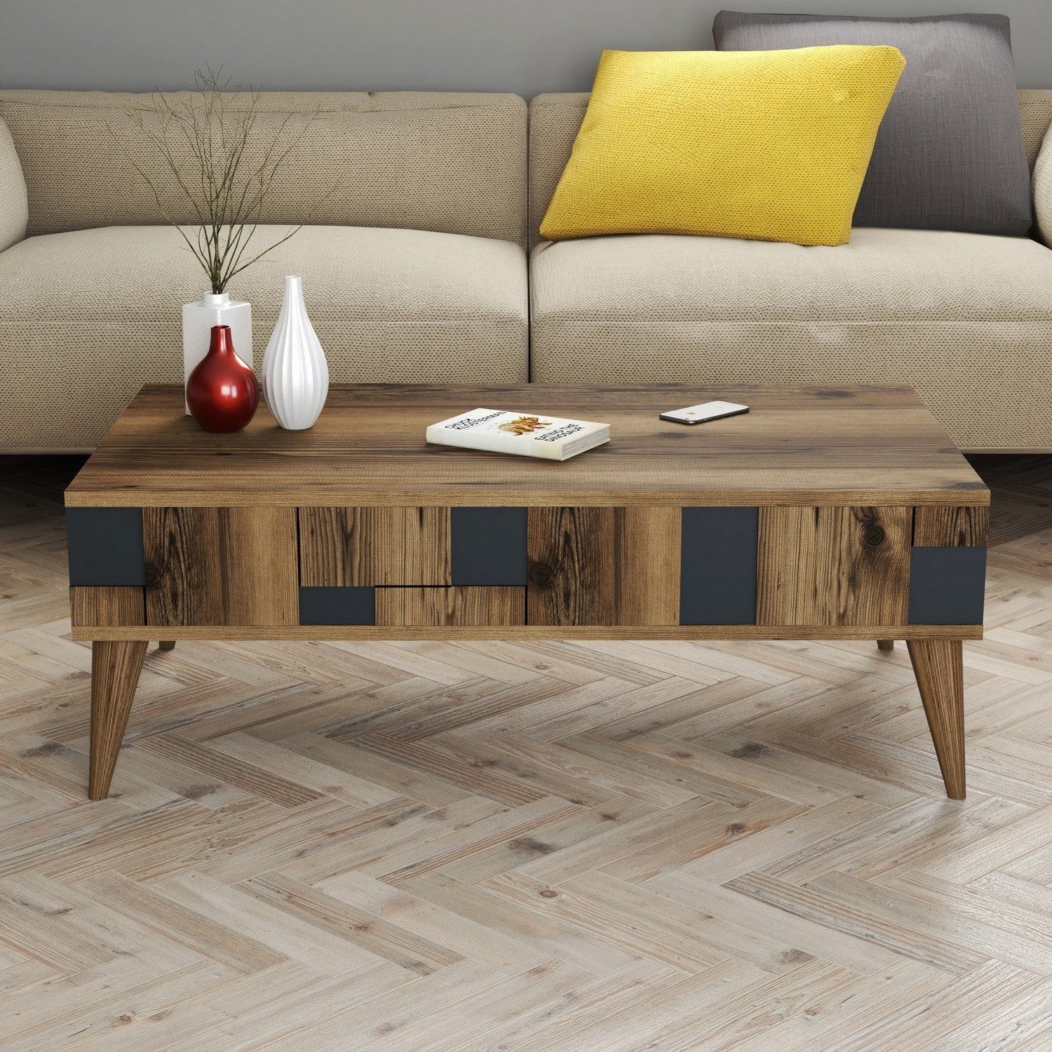 Masuta cafea AMSTERDAM OCN-31723, nuc/gri antracit