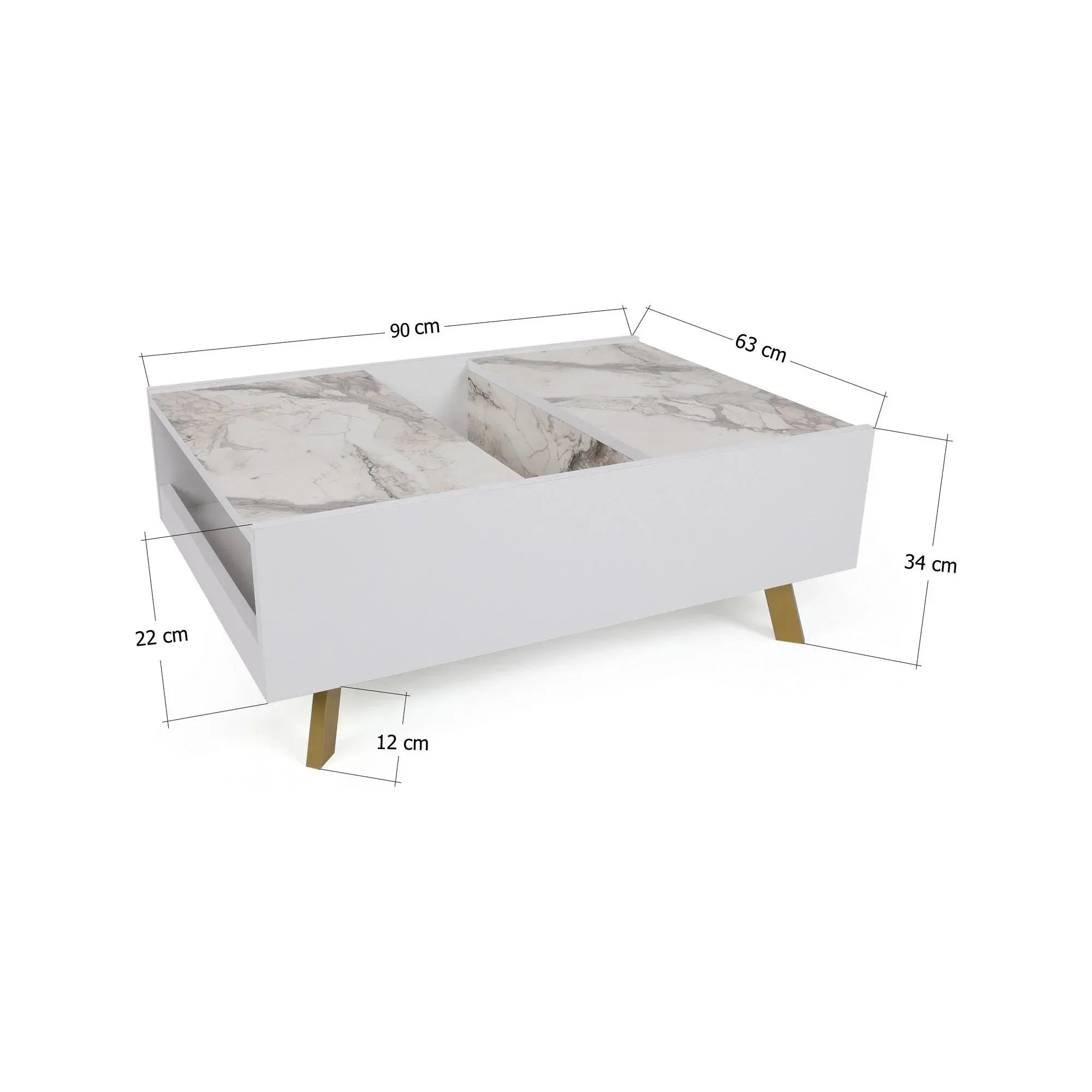 Masuta cafea AMSTERDAM OCN-31725, alb