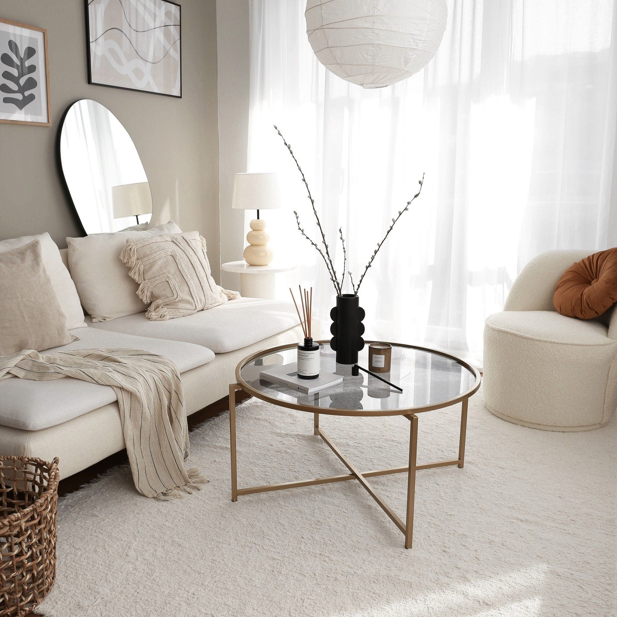 Masuta cafea AMSTERDAM OCN-31765, auriu/fumuriu