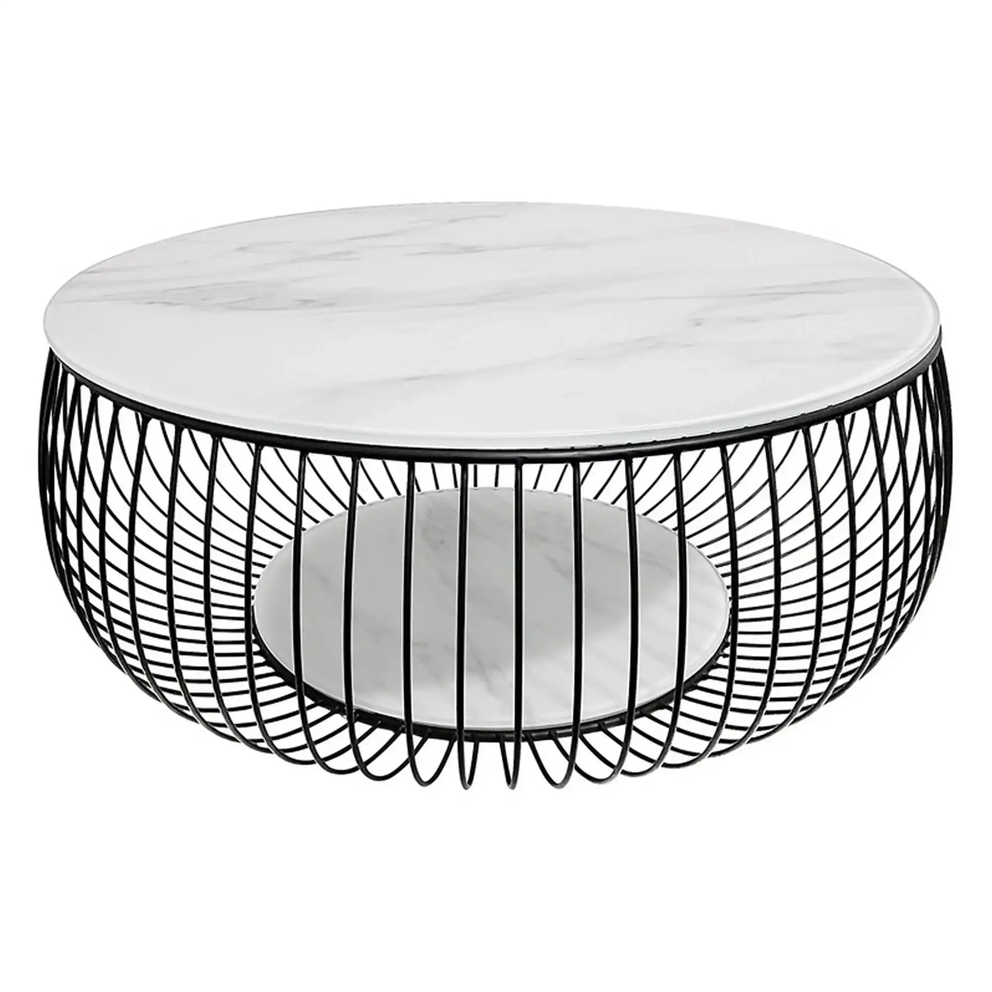 Masuta cafea BERGEN OCN-29071, alb/negru