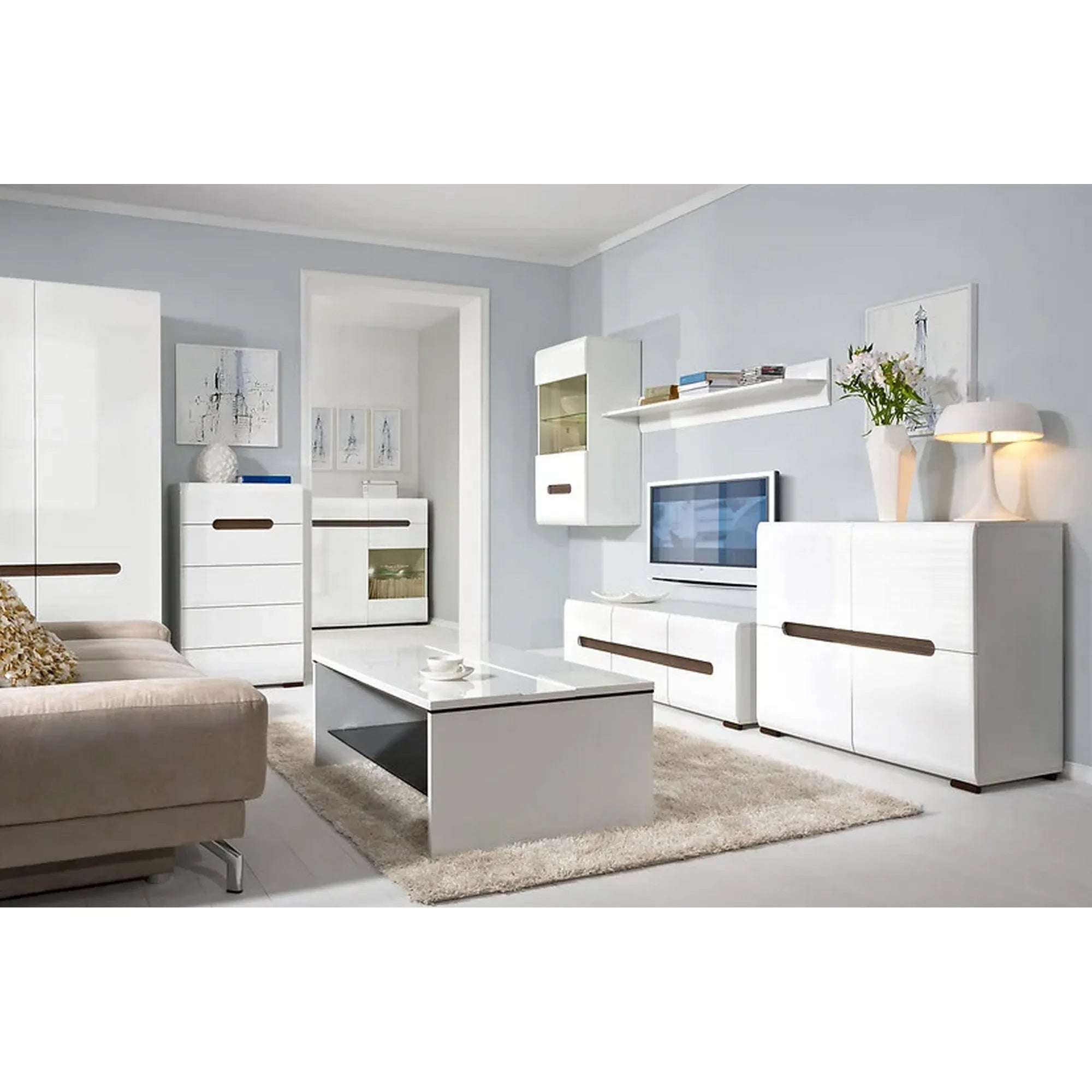 Masuta cafea BERGEN OCN-29076, alb