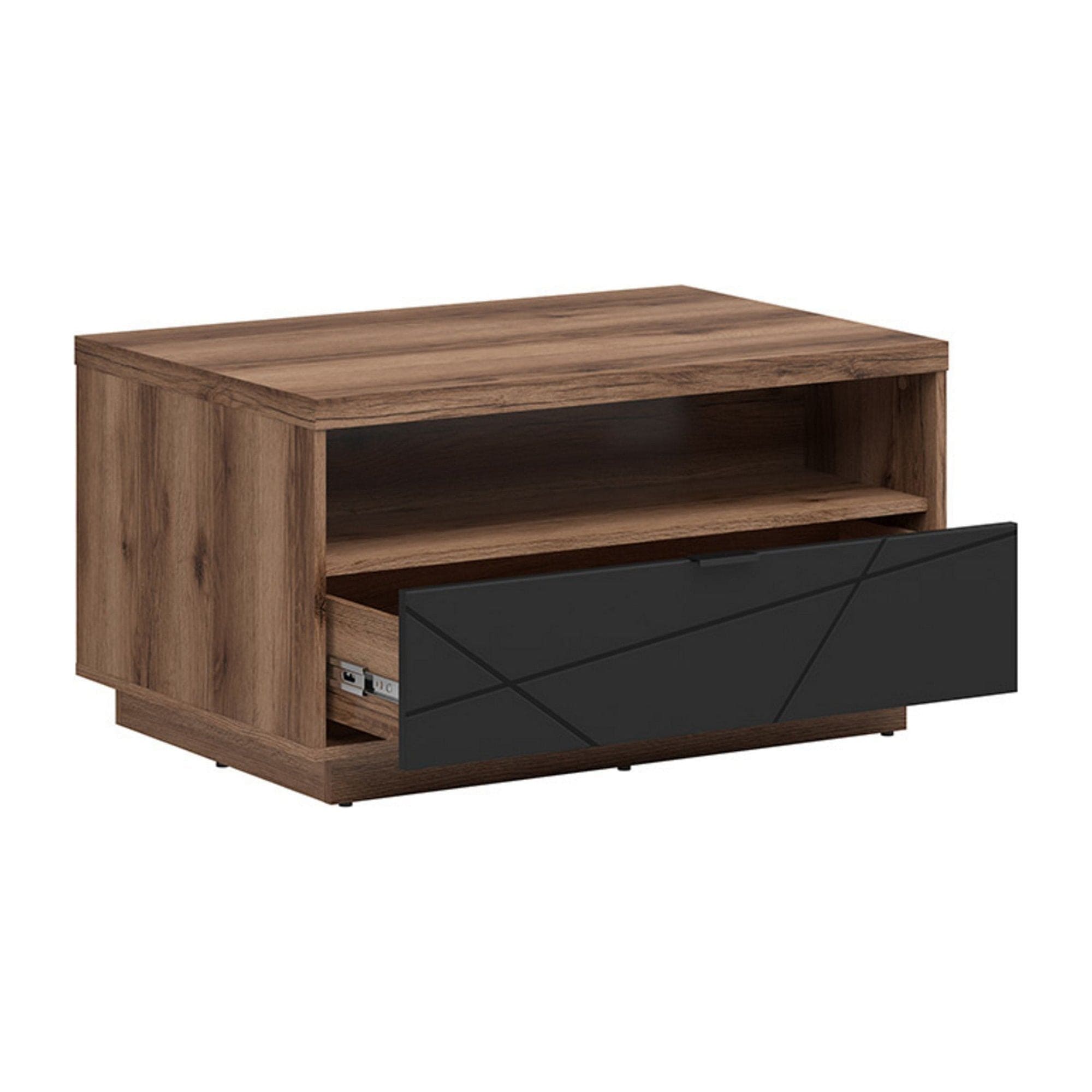 Masuta cafea BERGEN OCN-29081, nuc/negru mat