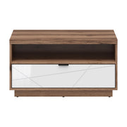 Masuta cafea BERGEN OCN-29082, nuc/alb lucios